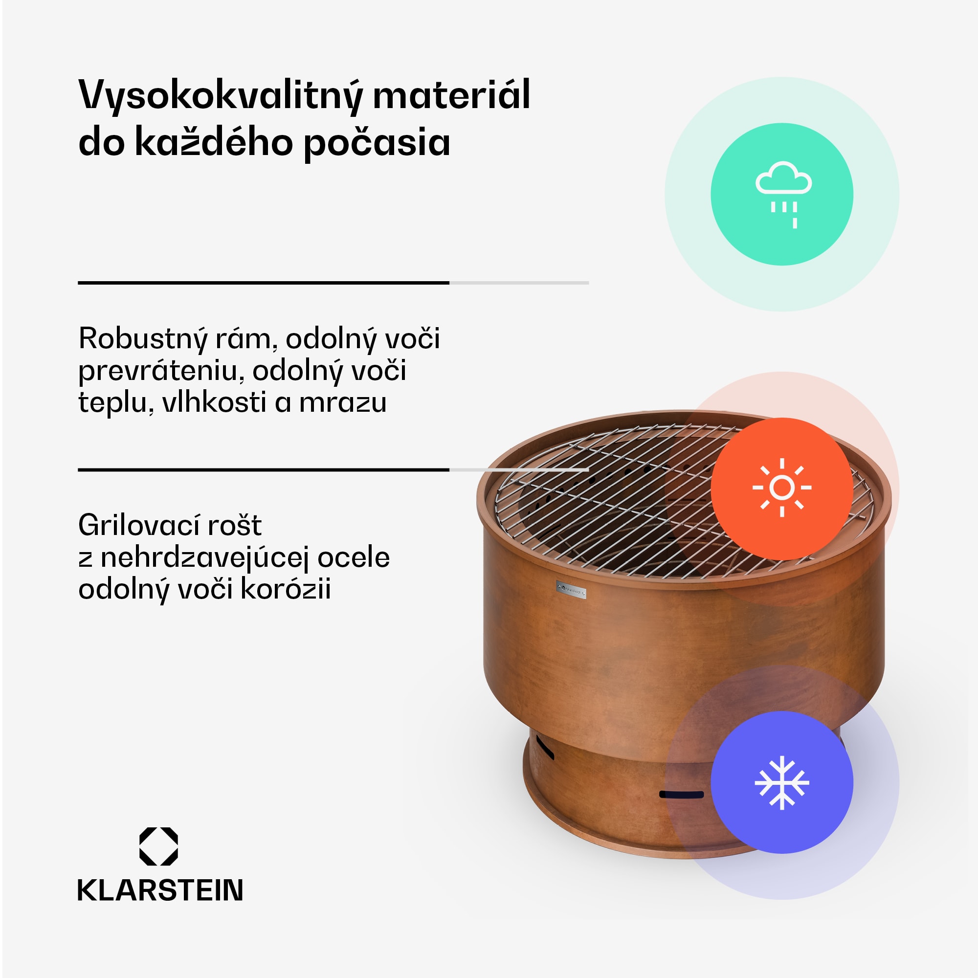 Blumfeldt Pompeji ohnisko s grilom | Ochrana proti iskrám | Odolné voči prevráteniu | Robustné | 60 cm – Obrázok 4