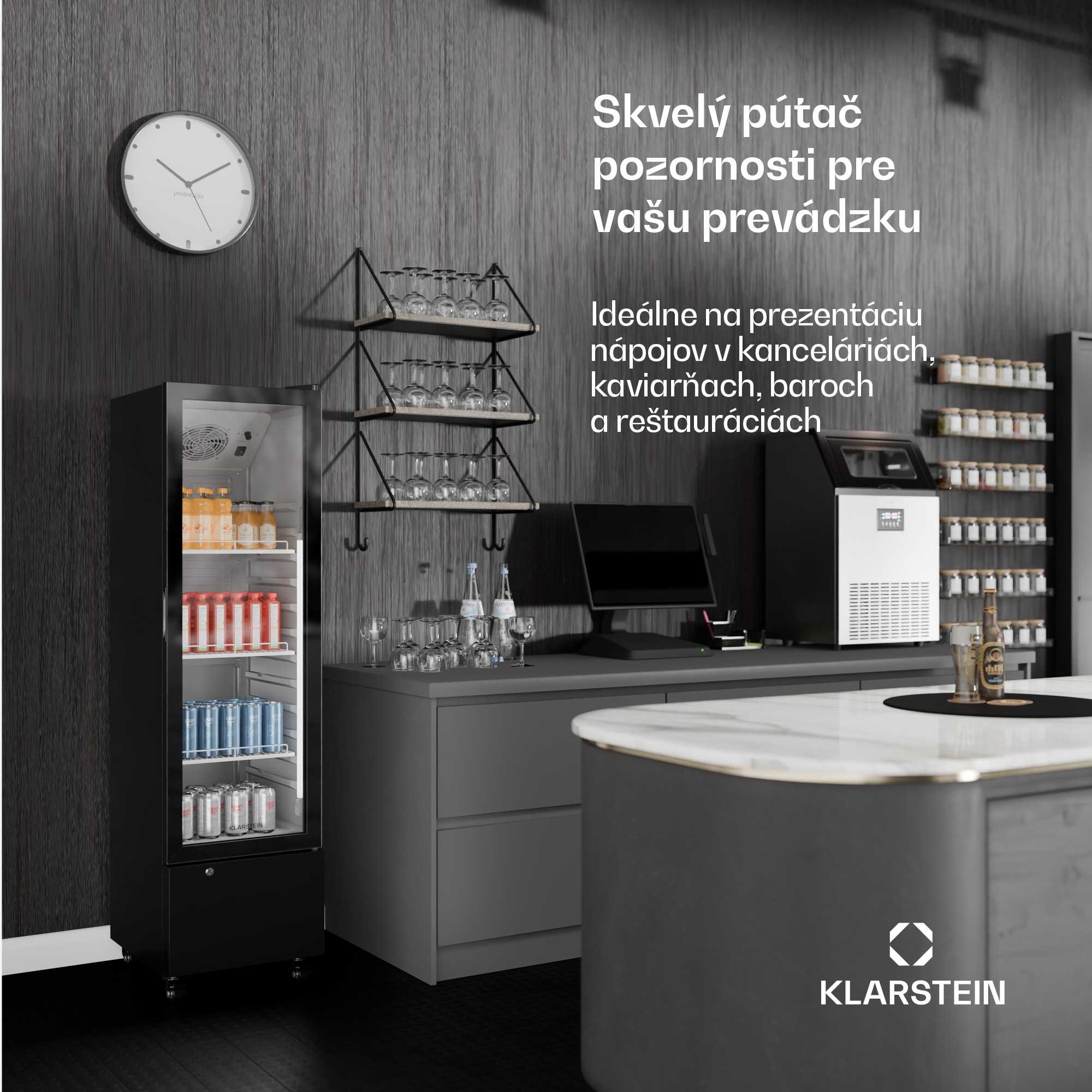 Klarstein GrandCooler gastro chladnička na nápoje | 163,5 x 43 cm | LED vnútorné osvetlenie | Čierna – Obrázok 4