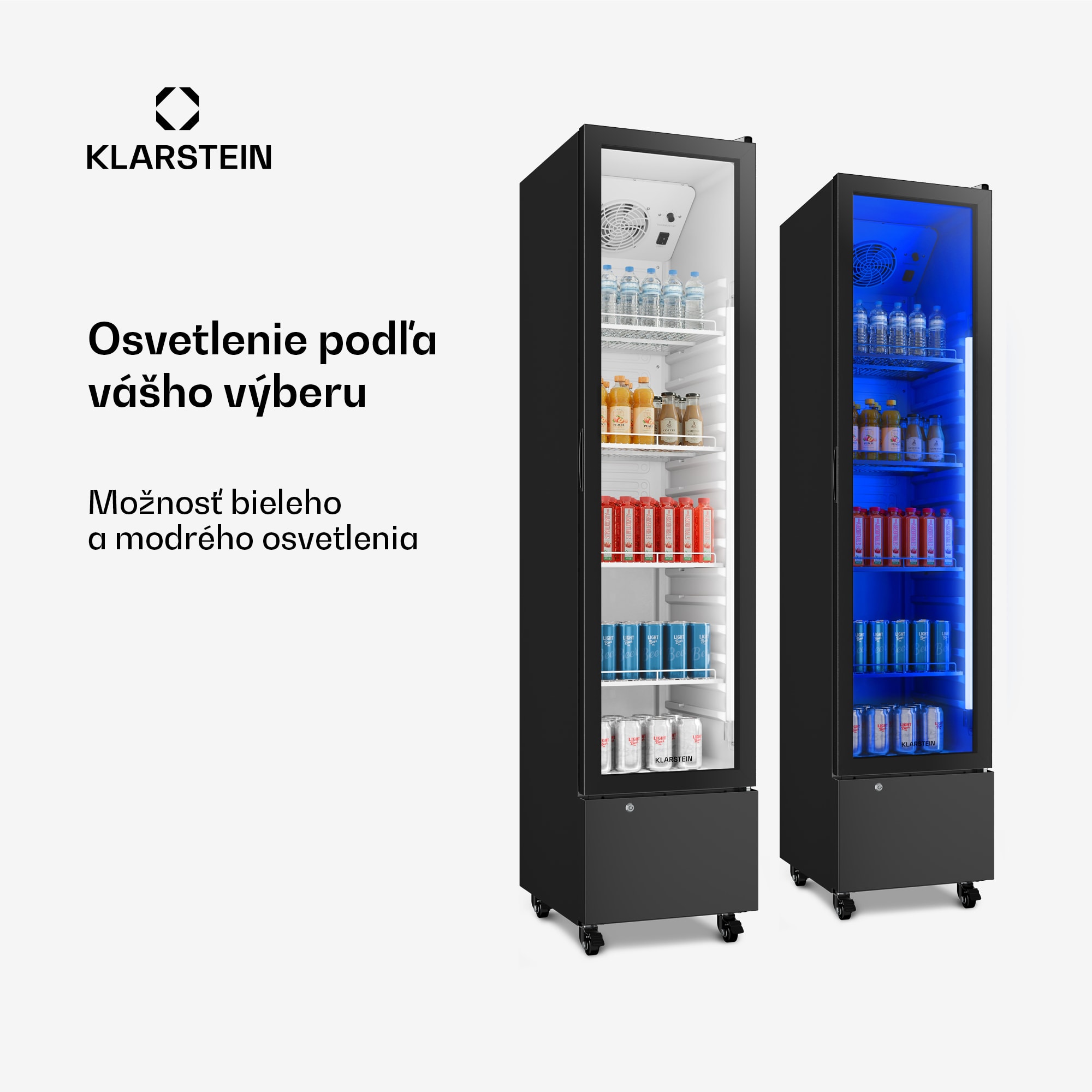 Klarstein GrandCooler gastro chladnička na nápoje | 191,5 x 43 cm | LED vnútorné osvetlenie | Čierna – Obrázok 3