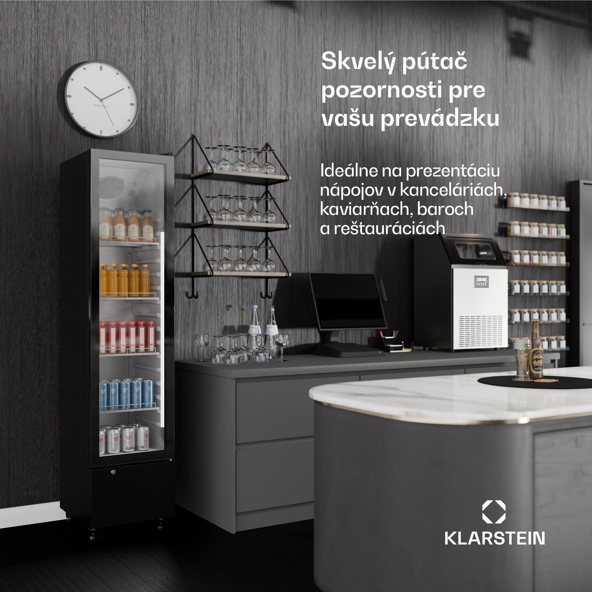 Klarstein GrandCooler gastro chladnička na nápoje | 191,5 x 43 cm | LED vnútorné osvetlenie | Čierna – Obrázok 4