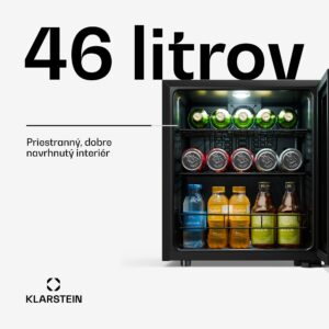 Klarstein Bevora chladnička na nápoje | 51,5 x 48 cm | LED vnútorné osvetlenie | Čierna