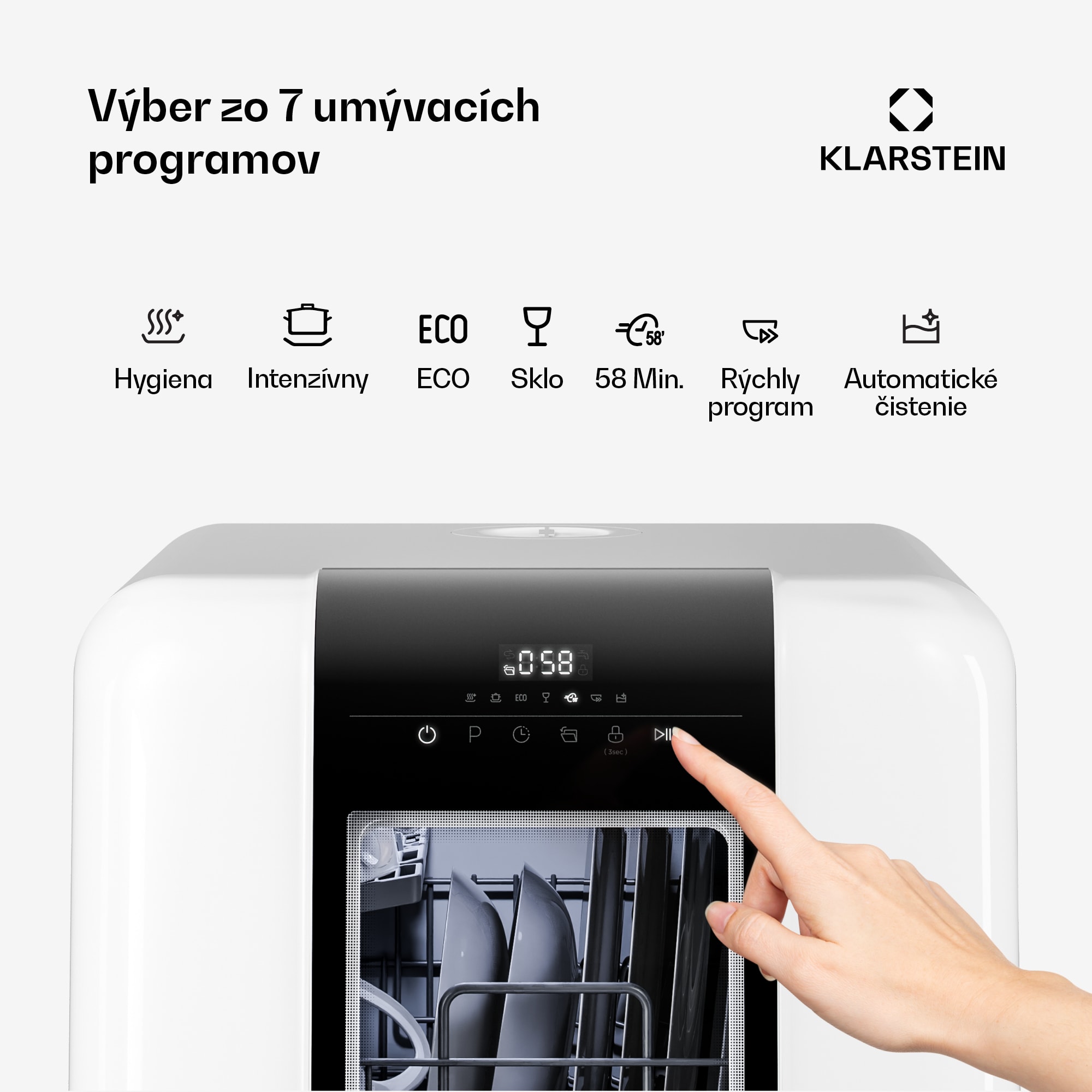 Klarstein Melville stolová umývačka riadu | 7 programov | Technológia Aqua-Stop | 860 W | 42 cm – Obrázok 3