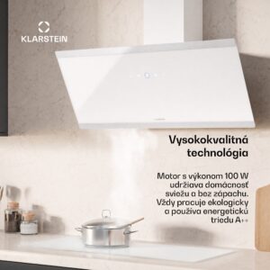 Klarstein Flashline šikmý digestor | Režimy odsávania a recirkulácie | Moderný dizajn | 578 m³/h | 90 cm