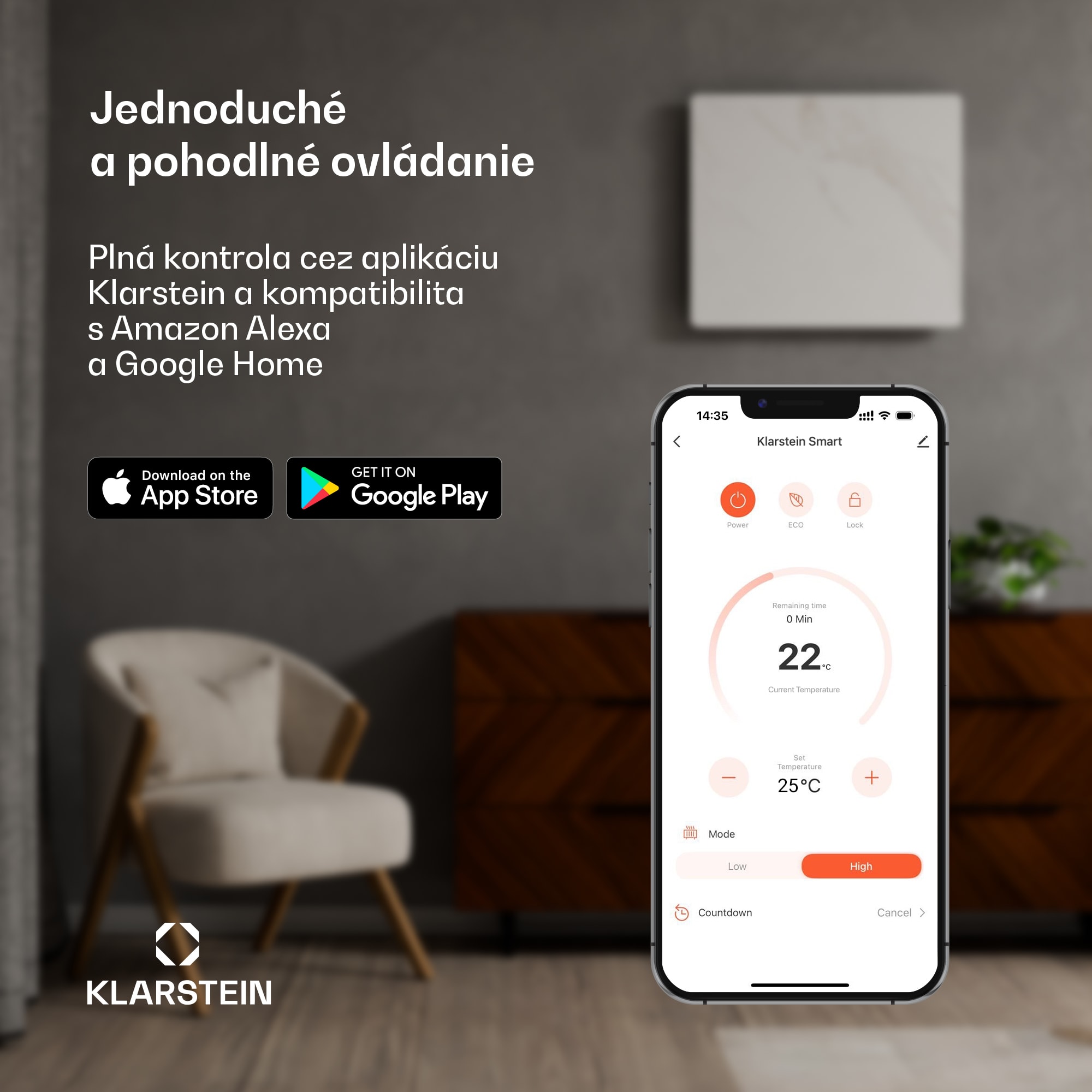 Klarstein Wonderwall 360 Smart, infračervený ohrievač, 60 x 60 cm, 360 W, týždenný časovač, IP24, biely
