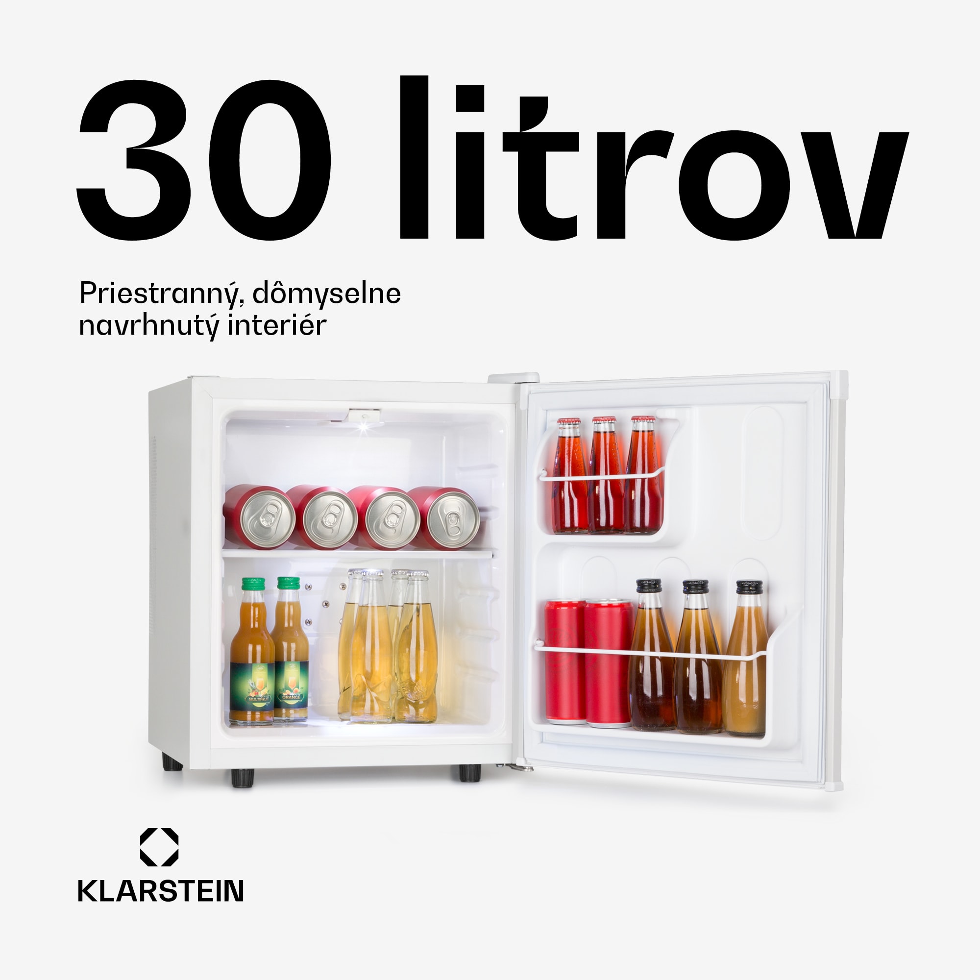 Klarstein Silent Cool, chladnička, 30 l, Arctic-Fox Cooling, energet. trieda G, biela