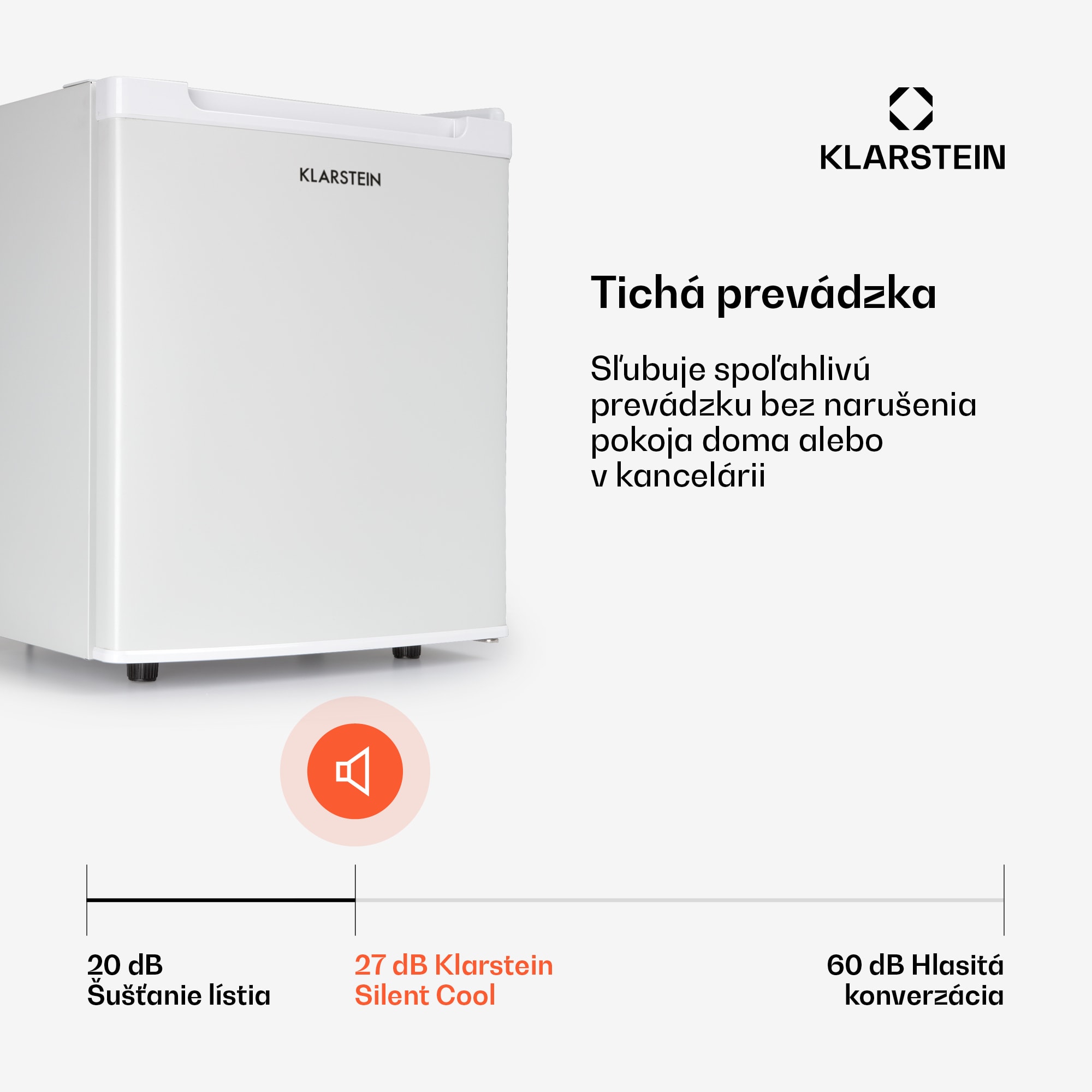 Klarstein Silent Cool, chladnička, 30 l, Arctic-Fox Cooling, energet. trieda G, biela – Obrázok 5
