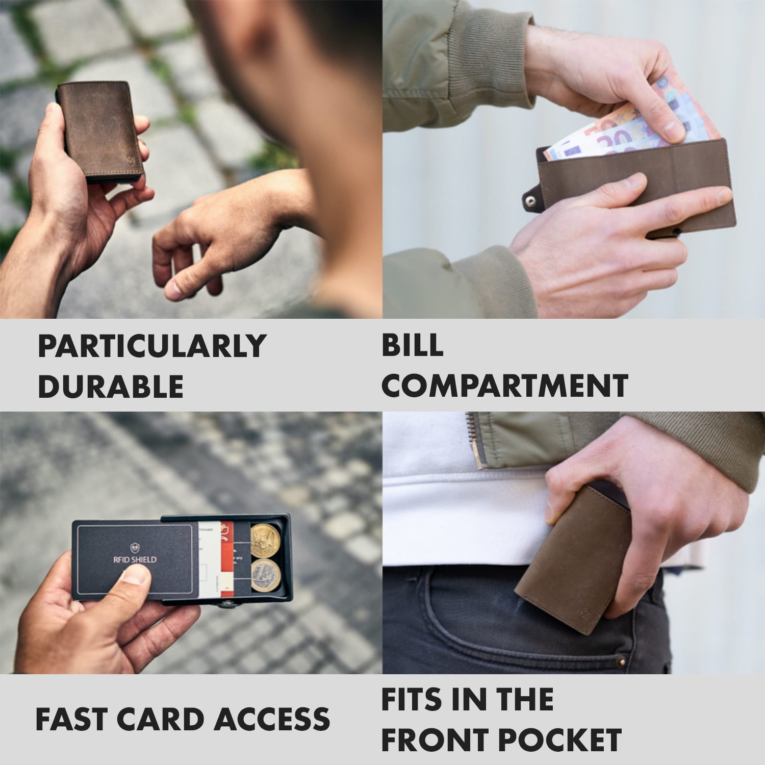Slimpuro ZNAP, tenká peňaženka, 12 kariet, priečinok na mince, 8,9 × 1,8 × 6,3 cm (Š × V × H), RFID ochrana