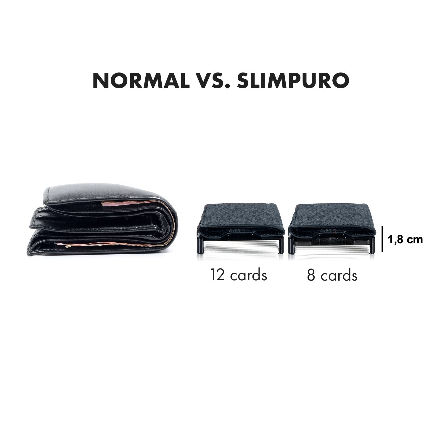 Slimpuro ZNAP Slim Wallet, 12 kariet, priehradka na mince, 8,9 x 1,8 x 6,3 cm (Š x V x H), ochrana RFID – Obrázok 5