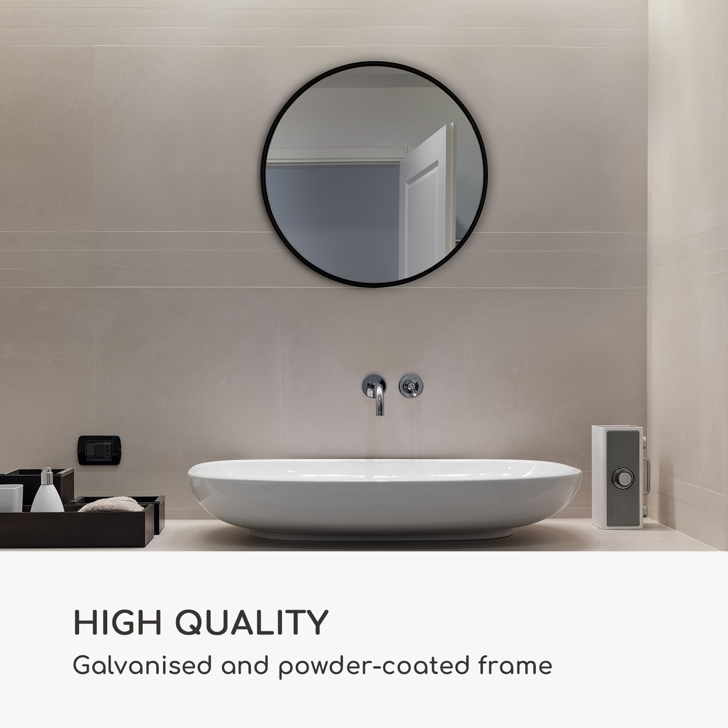 Casa Chic Fournier, nástenné zrkadlo s kovovým rámom, okrúhle, Ø 40 cm – Obrázok 3