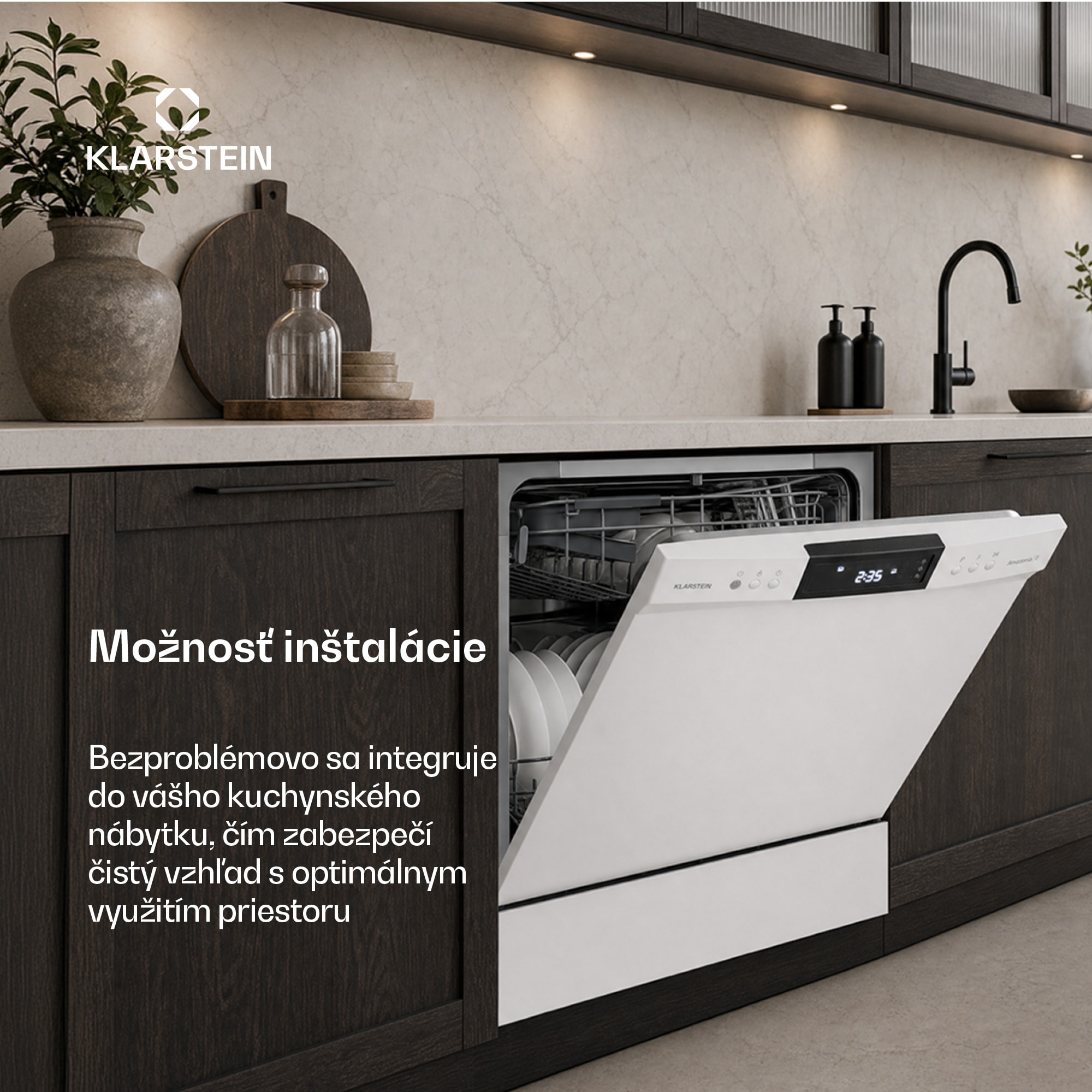 Klarstein Amazonia vstavaná umývačka riadu | 8 programov | Technológia Aqua-Stop | 1620 W | 55 cm – Obrázok 2