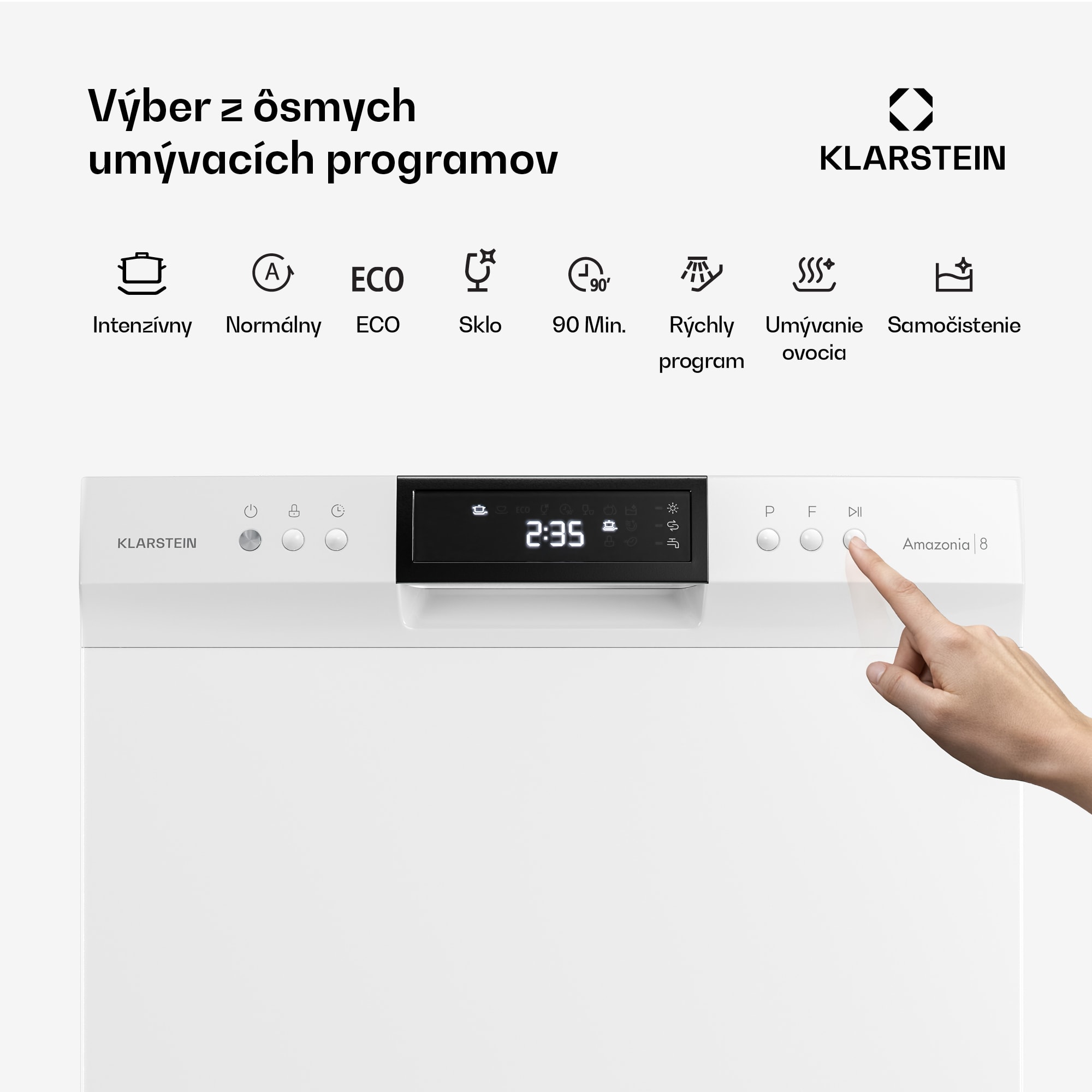 Klarstein Amazonia vstavaná umývačka riadu | 8 programov | Technológia Aqua-Stop | 1620 W | 55 cm – Obrázok 4