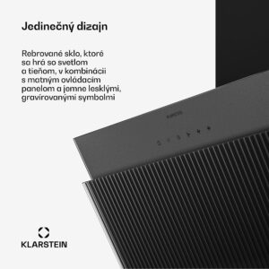 Klarstein Wavyn šikmý digestor | Režimy odsávania a recirkulácie | Vysokokvalitný dizajn | 661 m³/h | 60 cm