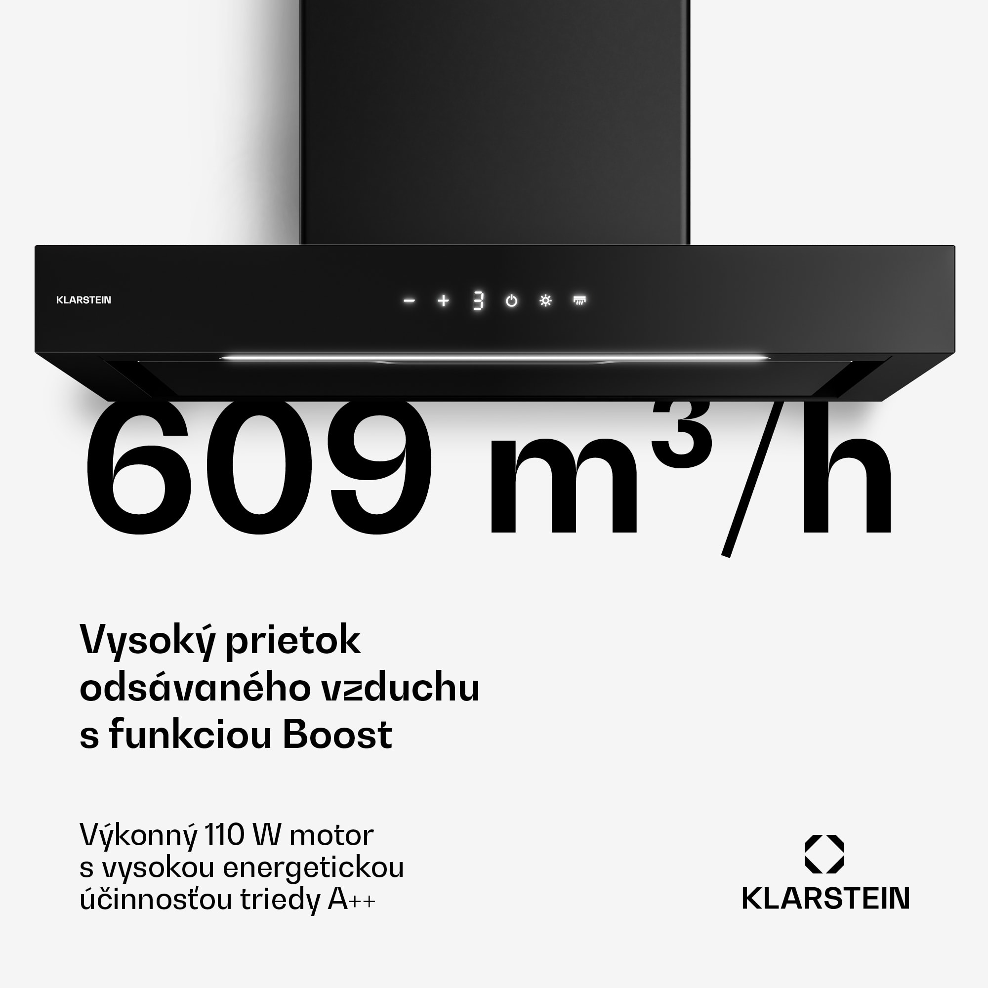 Klarstein Vapura horizontálny nástenný digestor | Ušľachtilý, moderný, výkonný | Energetická trieda A++ | 609 m³/h | 60 cm – Obrázok 3