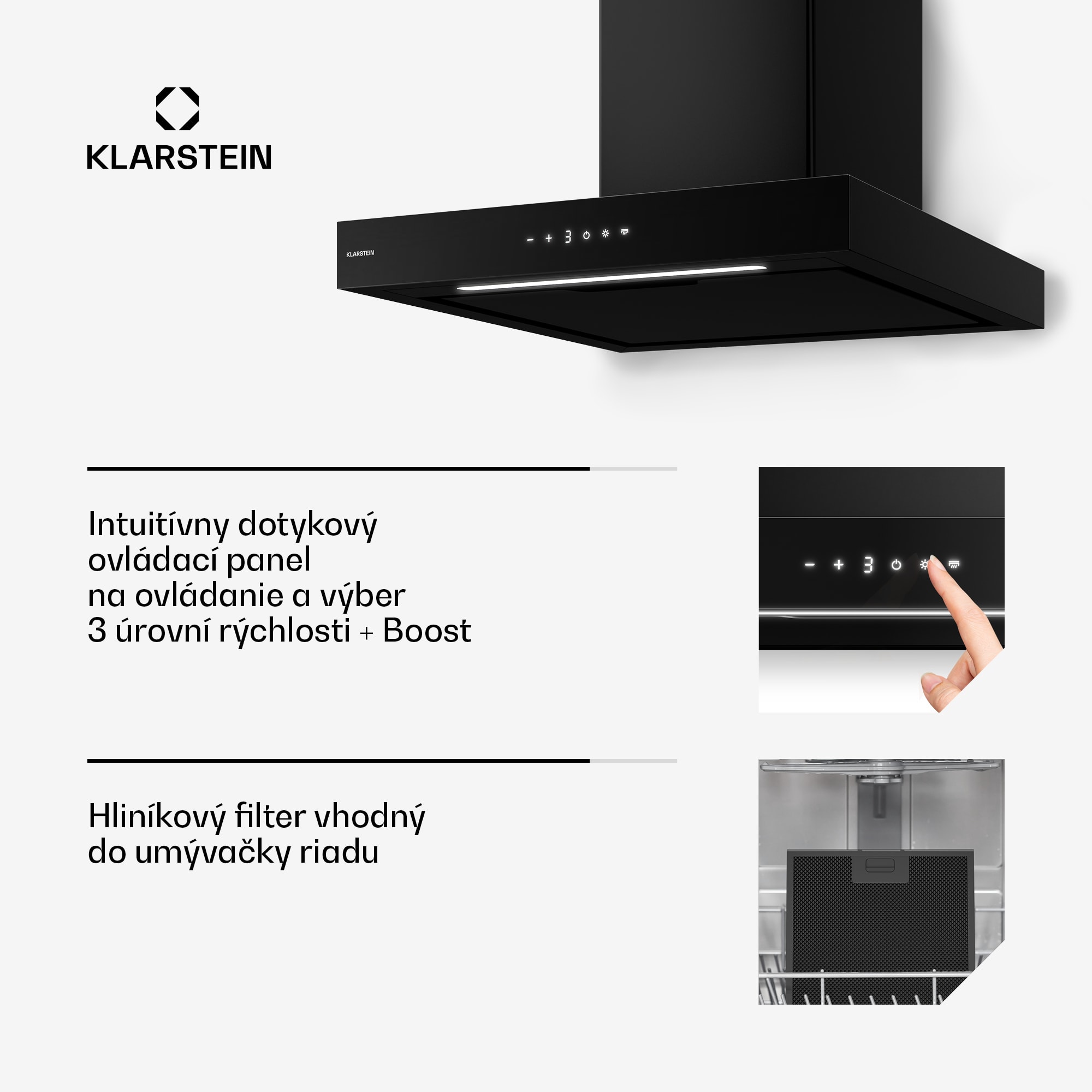 Klarstein Vapura horizontálny nástenný digestor | Ušľachtilý, moderný, výkonný | Energetická trieda A++ | 609 m³/h | 60 cm – Obrázok 5