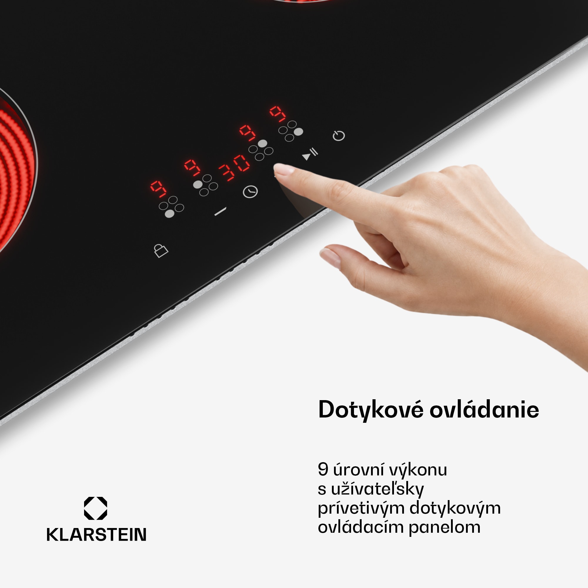 Klarstein Hito sklokeramická varná doska | 4 varné zóny | 6000 W | 9 úrovní výkonu | 60 cm – Obrázok 3