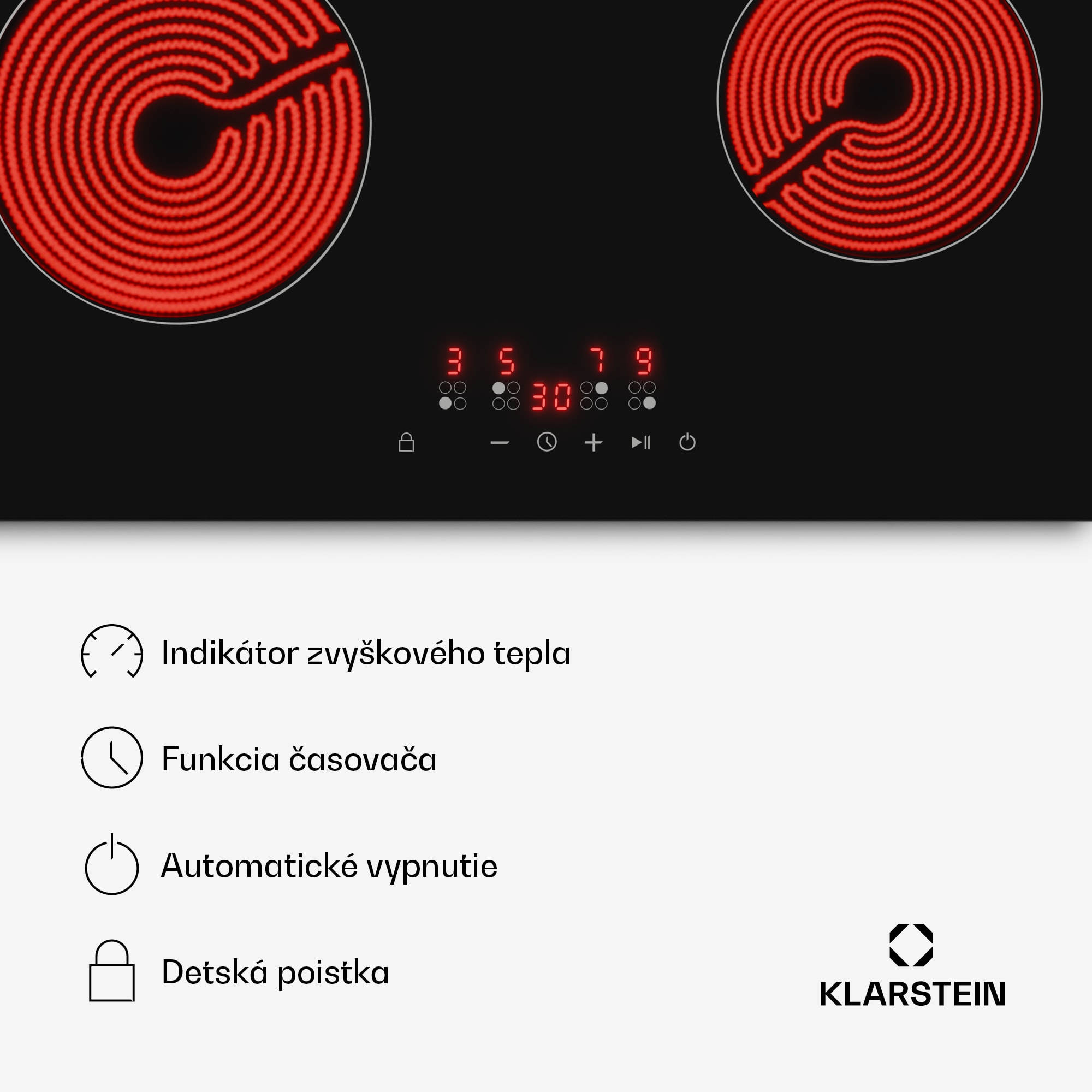 Klarstein Hito sklokeramická varná doska | 4 varné zóny | 6000 W | 9 úrovní výkonu | 60 cm – Obrázok 4