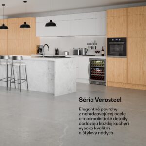 Klarstein VeroSteel podpultová chladnička na víno | 2-zónová | 129 litrov | 43 fliaš | 60 cm