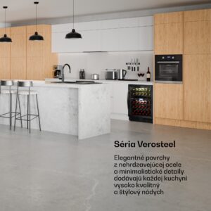 Klarstein VeroSteel podpultová chladnička na víno | 2-zónová | 129 litrov | 43 fliaš | 60 cm