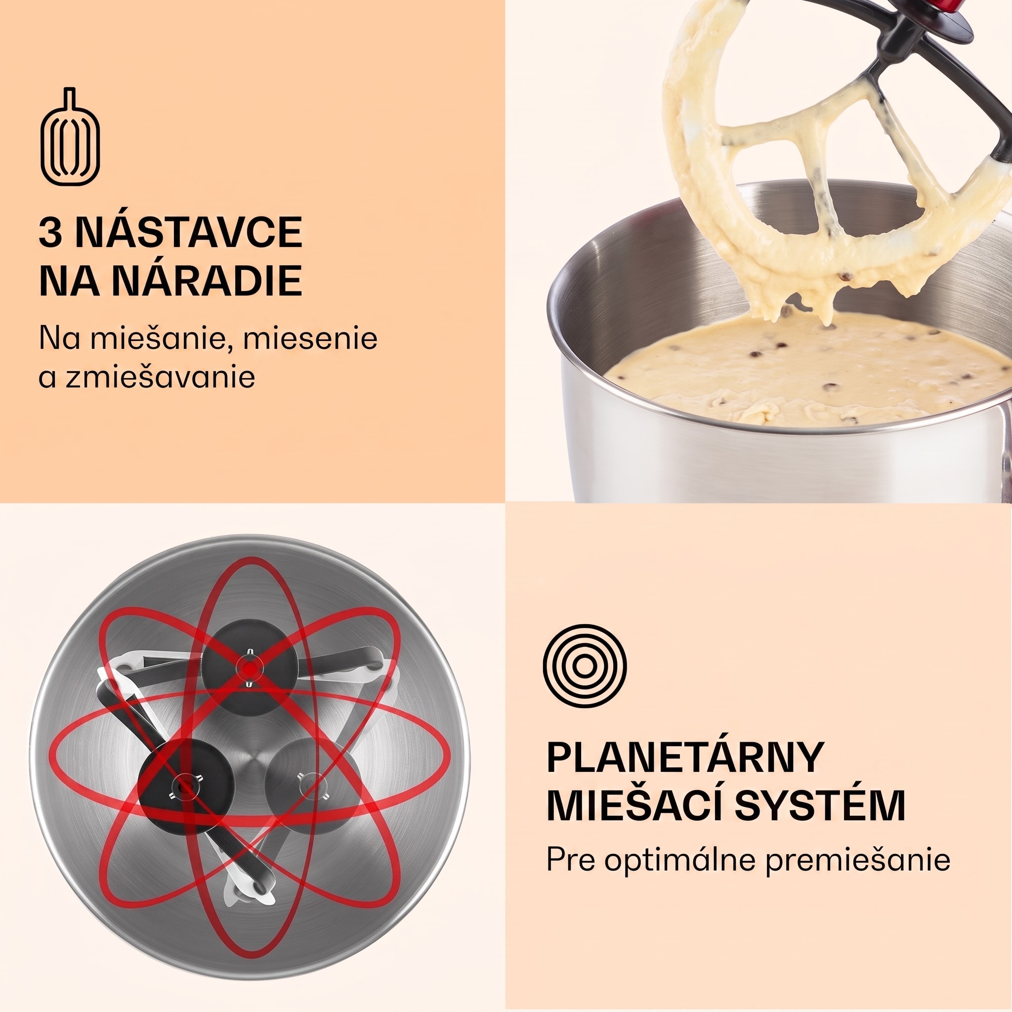 Klarstein Lucia, kuchynský robot, mixér, mlynček na mäso, 1800 W – Obrázok 3