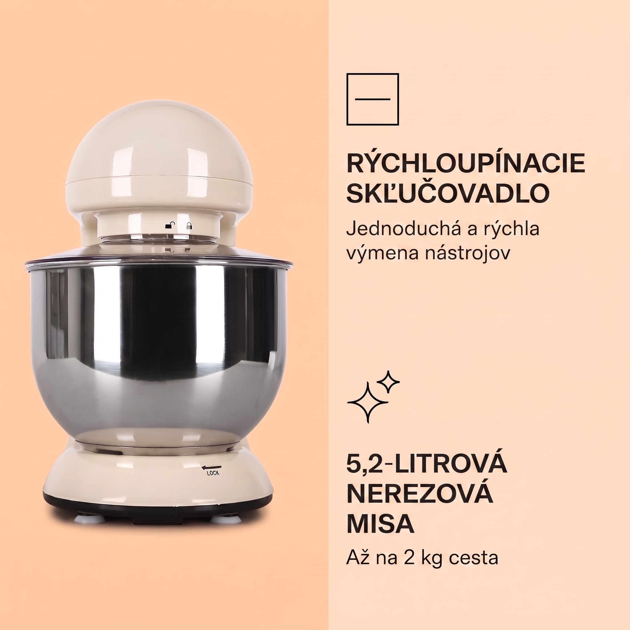 Klarstein Bella, kuchynský robot, 1800 W, 2,7 PS, 5,2 l – Obrázok 3