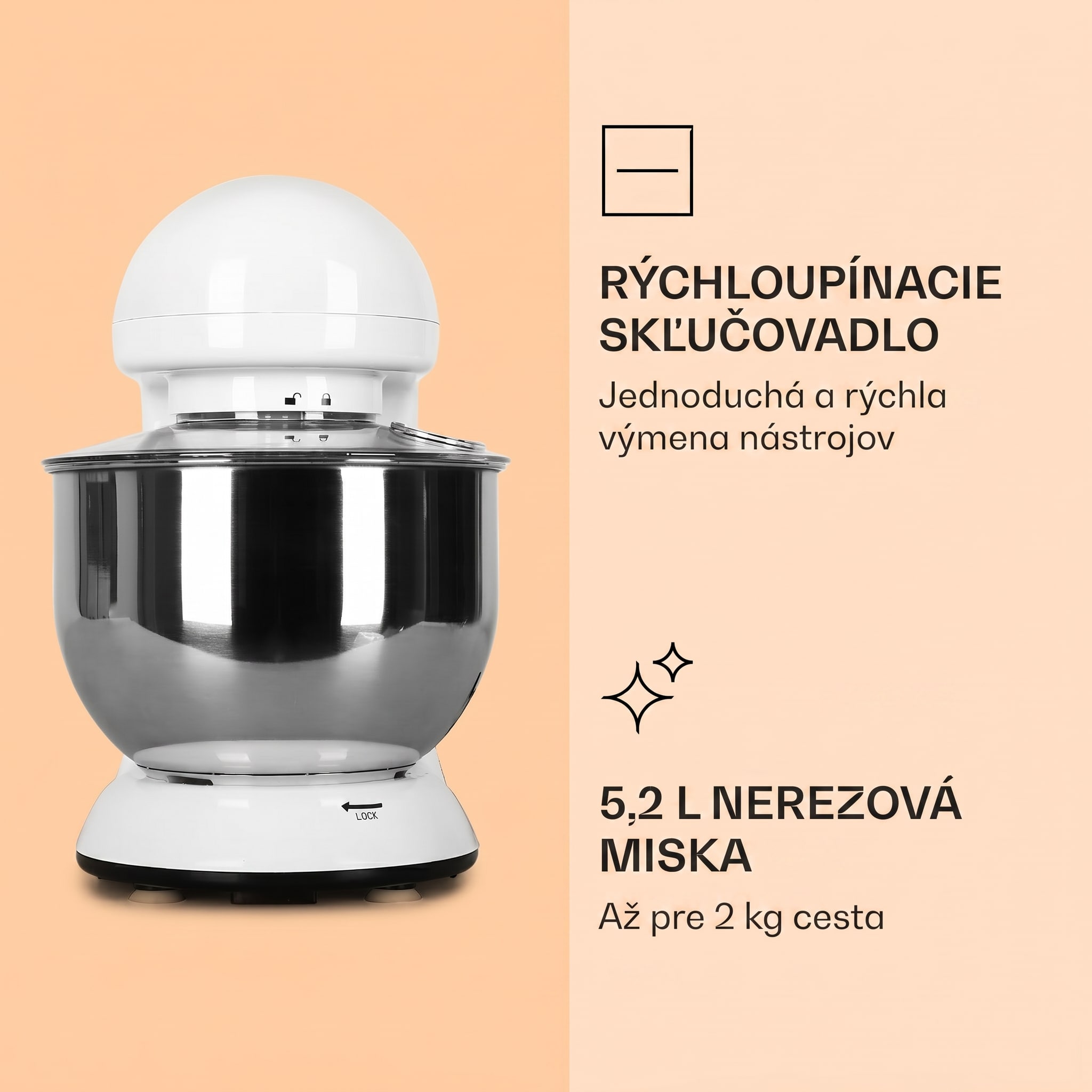 Klarstein Bella, kuchynský robot, 1800 W, 2,7 PS, 5,2 l – Obrázok 4