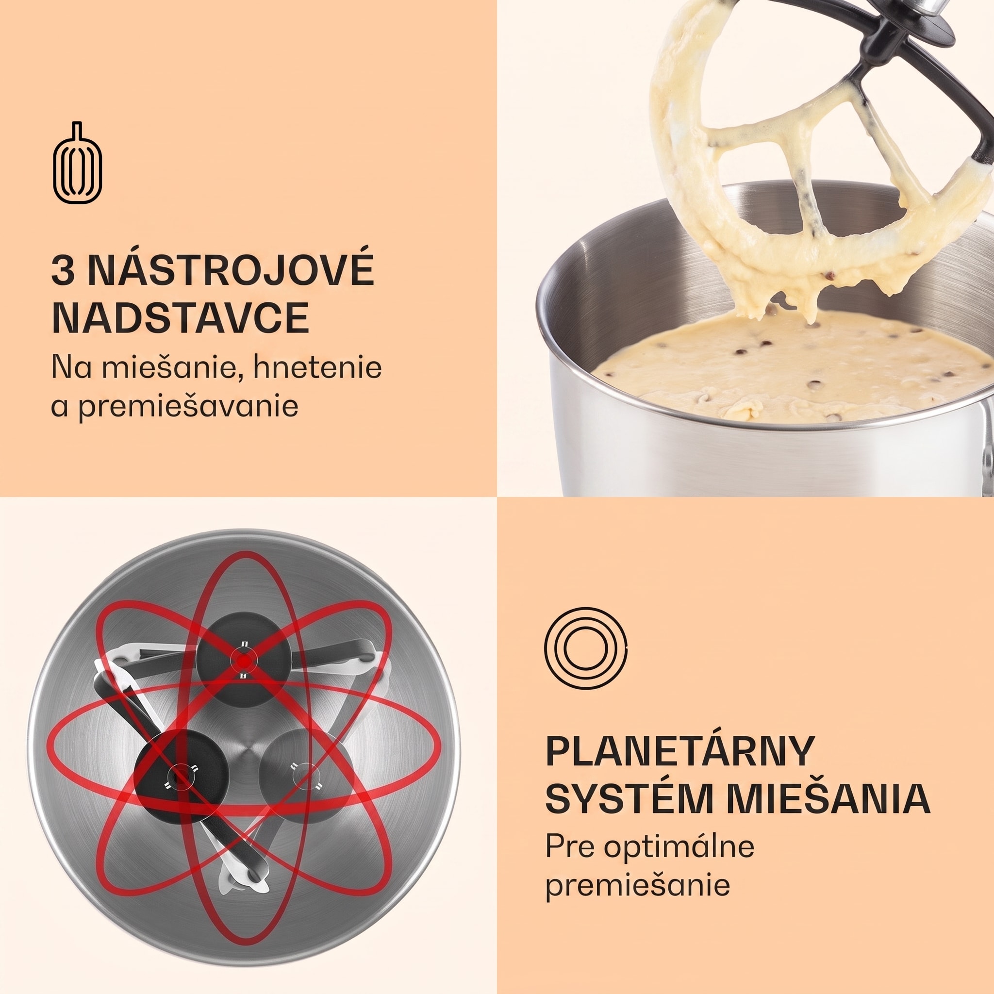 Klarstein Lucia, kuchynský robot, mixér, mlynček na mäso, 1800 W – Obrázok 3
