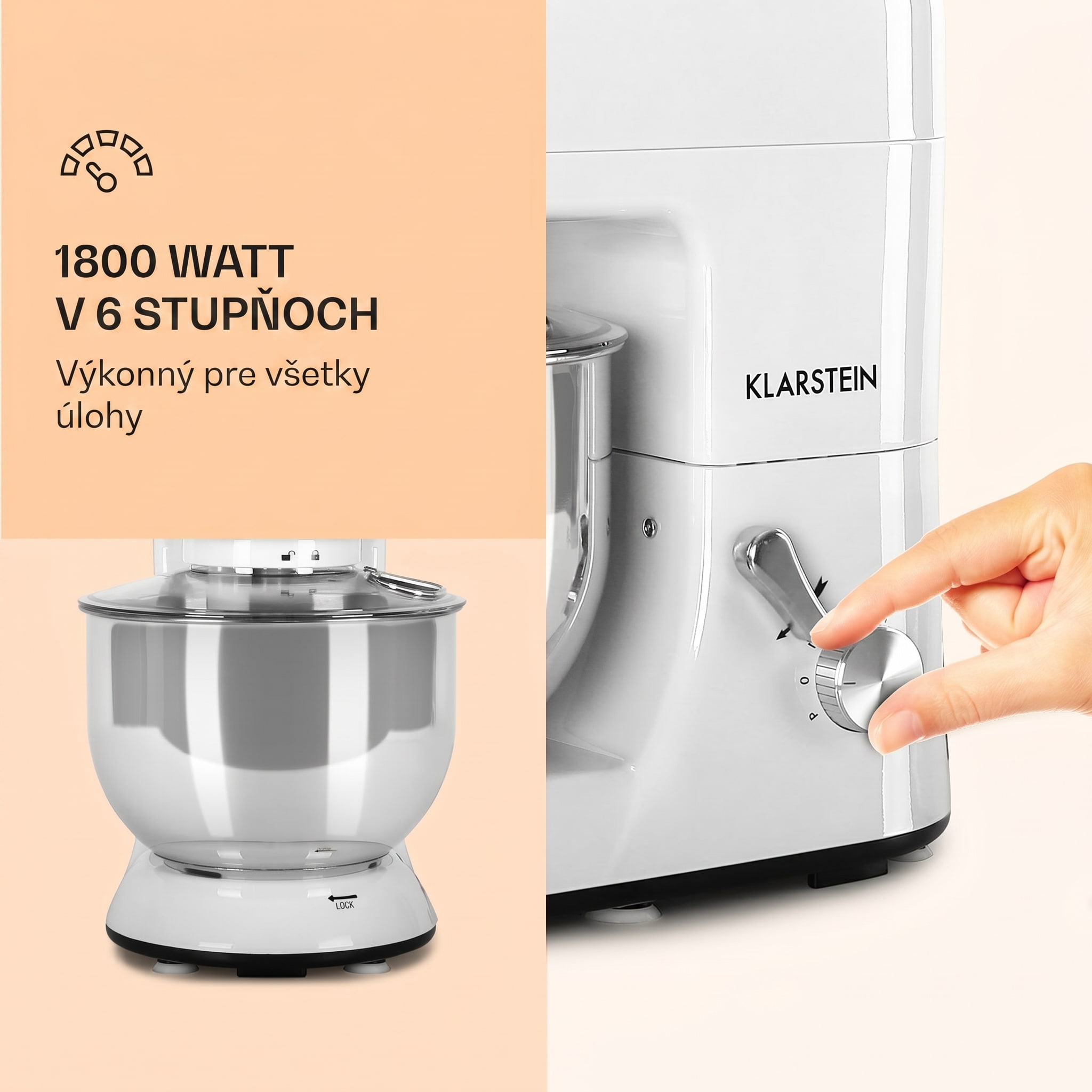 Klarstein Lucia, kuchynský robot, mixér, mlynček na mäso, 1800 W – Obrázok 2