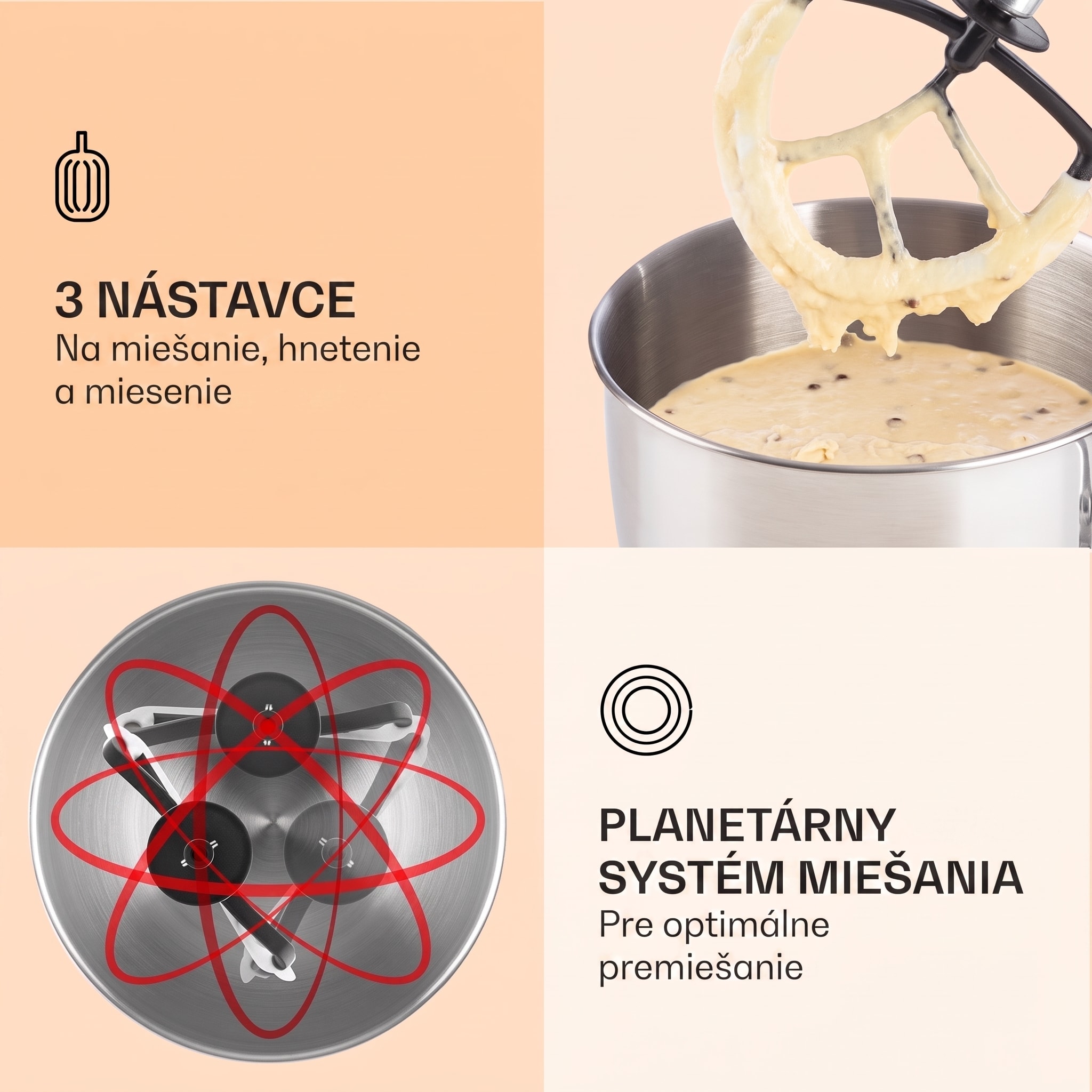 Klarstein Lucia, kuchynský robot, mixér, mlynček na mäso, 1800 W – Obrázok 3