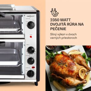 OneConcept All-You-Can-Eat, dvojitá minirúra s grilovaciou platňou, 42 l, 2350 W