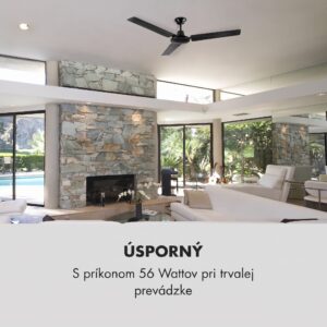 Klarstein Spin Doctor, stropný ventilátor, 55 W, 122 cm, 3 ramená, nehrdzavejúca oceľ, čierny