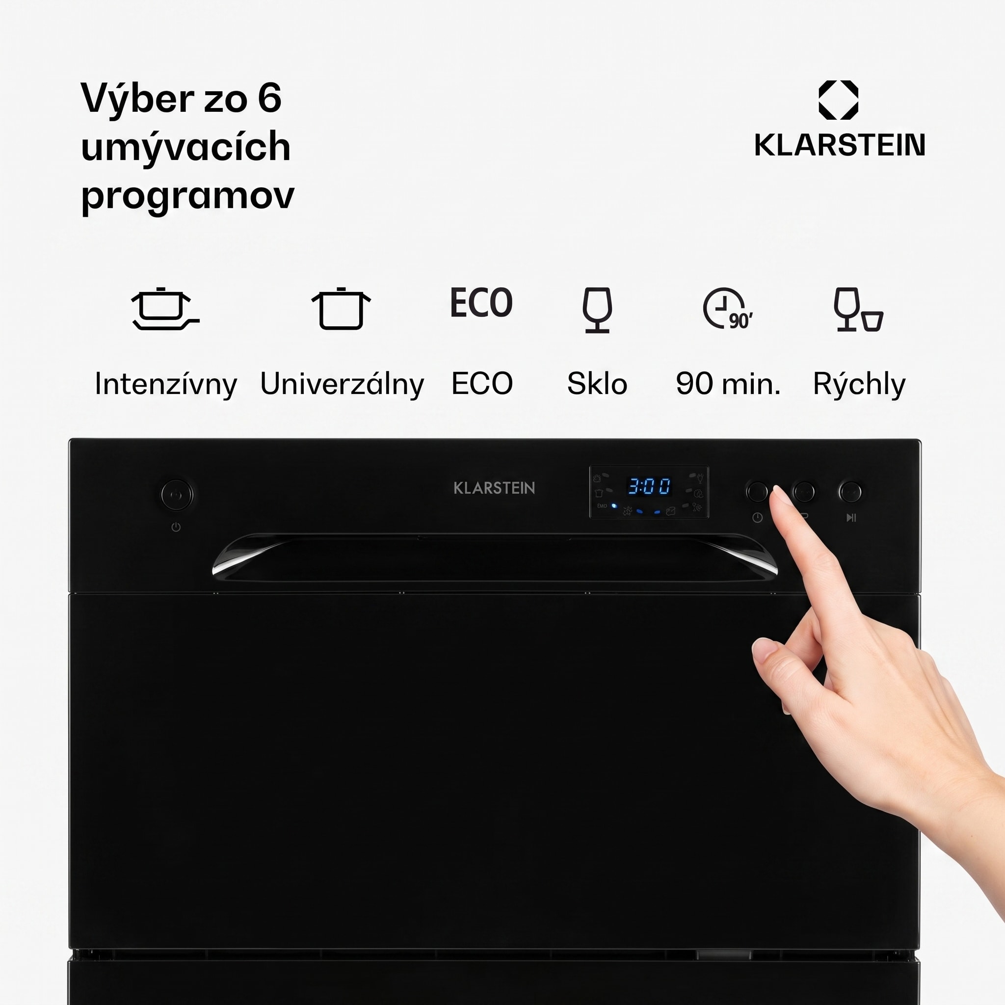 Klarstein Amazonia 6, umývačka riadu, 1380 W, na 6 súprav riadu, energet. trieda F, 49 dB, tlačidlové ovládanie – Obrázok 2