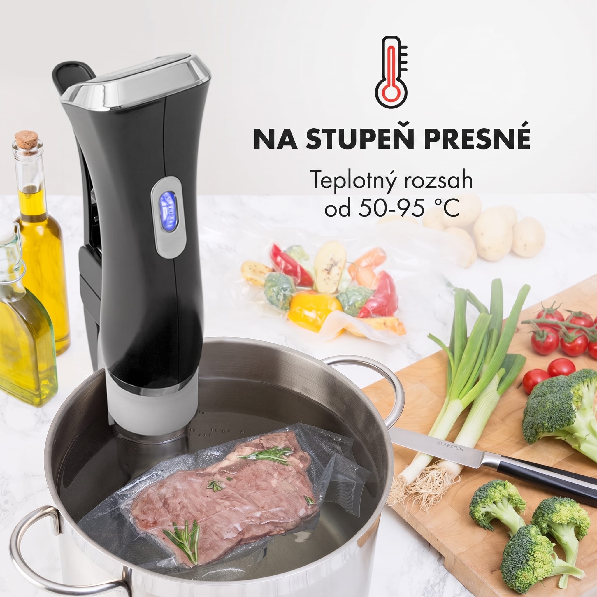 Klarstein Quickstick, Sous Vide varič, 20 l, termostat, cirkulačné čerpadlo, nehrdzavejúca oceľ – Obrázok 5
