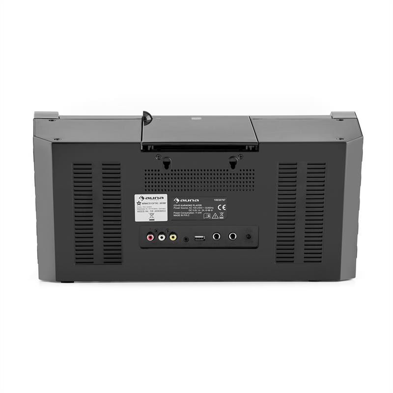 Auna DiscoFever Bluetooth karaoke zariadenie LED 7'' TFT displej CD USB – Obrázok 2