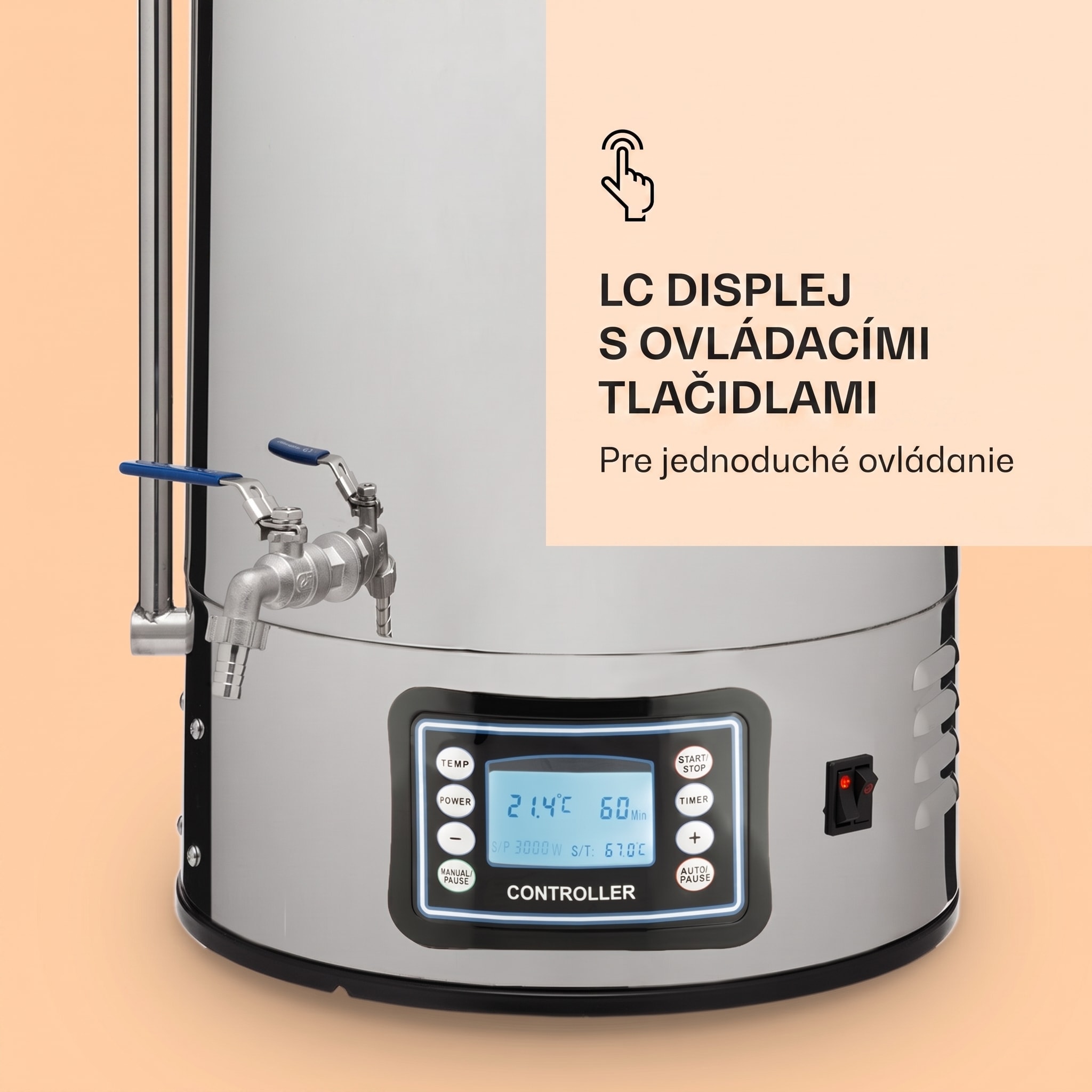 Klarstein Mundschenk XXL, sladový kotol, 50 l, 2500 W, zariadenie na varenie piva - sada, nehrdzavejúca oceľ – Obrázok 2