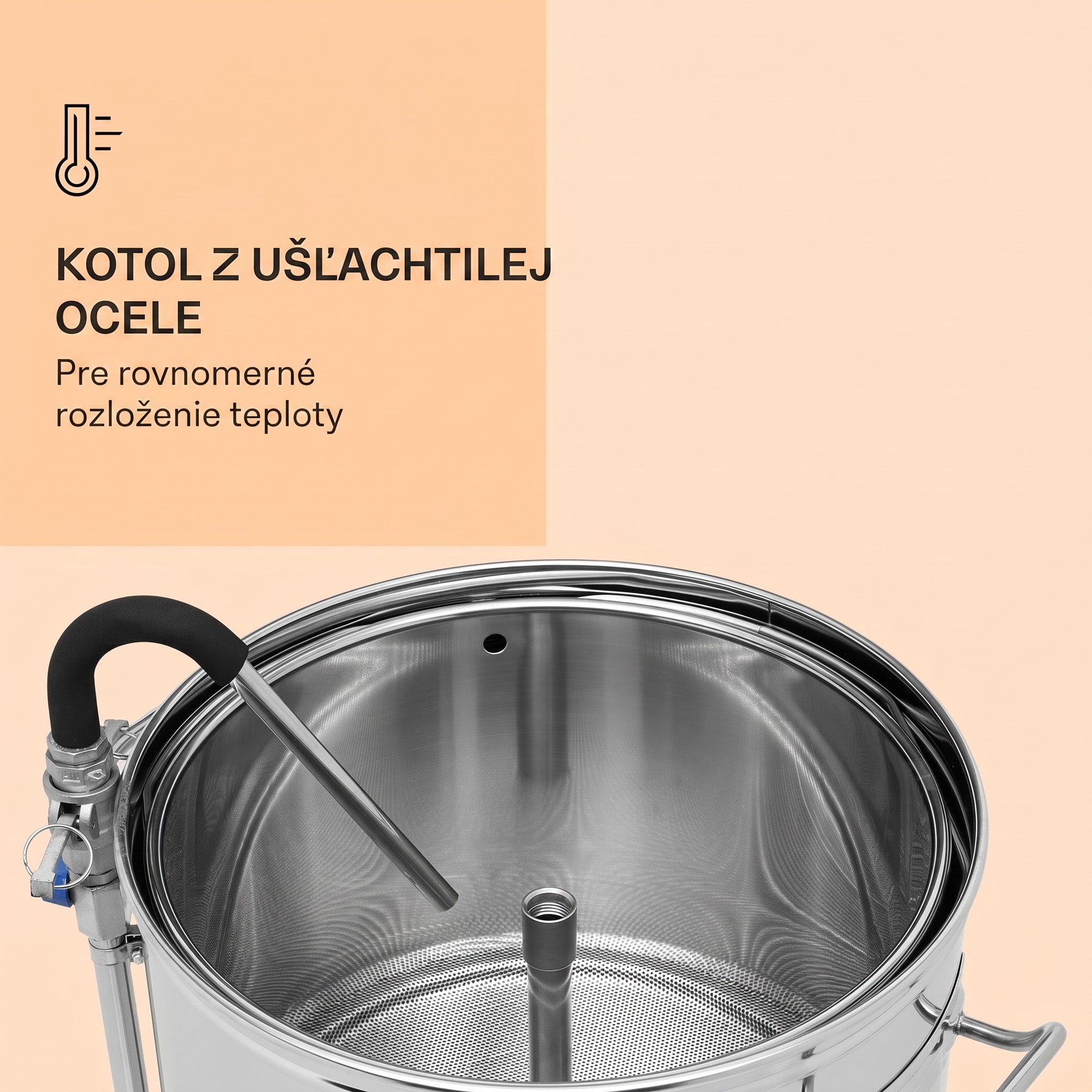 Klarstein Mundschenk XXL, sladový kotol, 50 l, 2500 W, zariadenie na varenie piva - sada, nehrdzavejúca oceľ – Obrázok 5