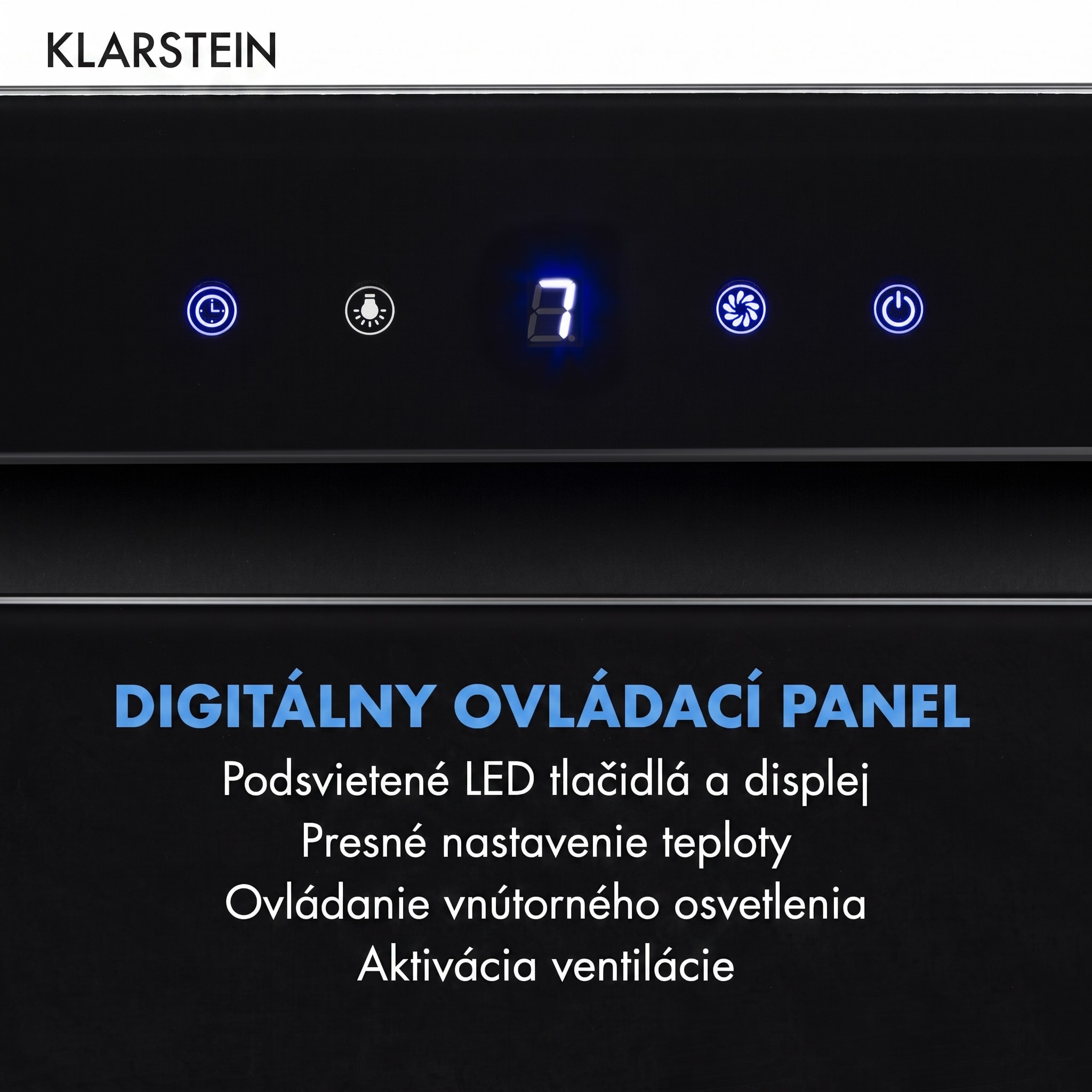 Klarstein Hektor, digestor, 52 cm, vstavaný, 467 m³/h, LED, dotykové ovládanie, sklo, čierny – Obrázok 5