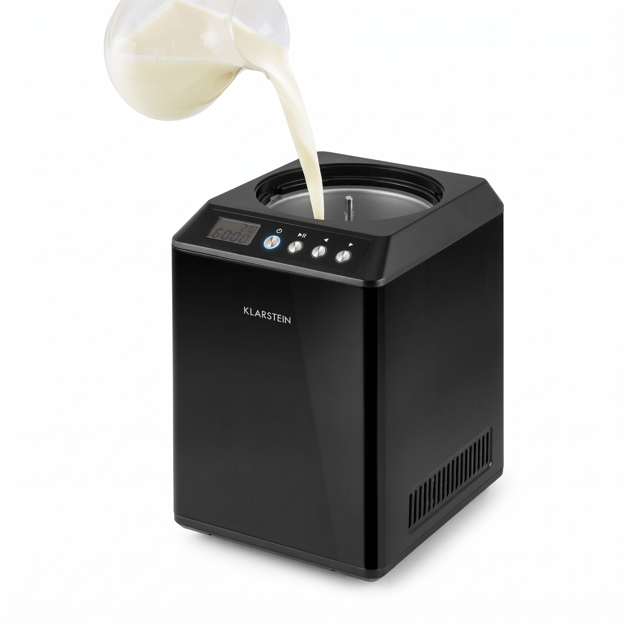 Klarstein Vanilly Sky Family, zmrzlinovač, výrobník zmrzliny a mrazeného jogurtu, 250 W, 2,5 l, čierny – Obrázok 4