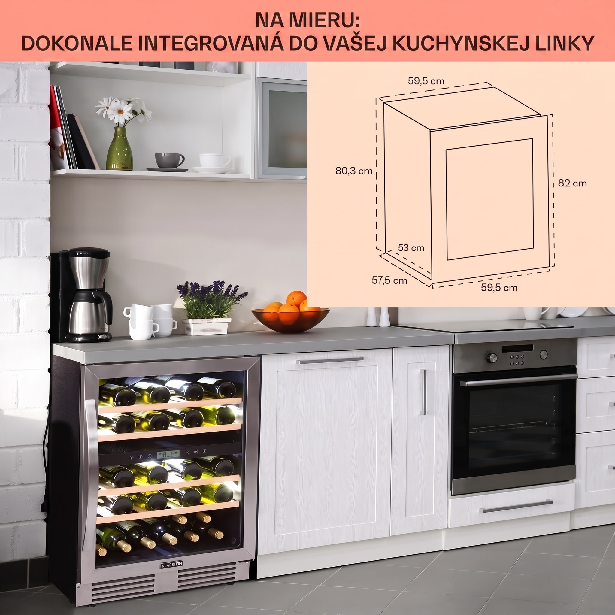 Klarstein Vinovilla Duo43, dvojzónová vinotéka, 129 l, 43 fliaš, 3-farebné LED osvetlenie, sklenené dvere – Obrázok 5