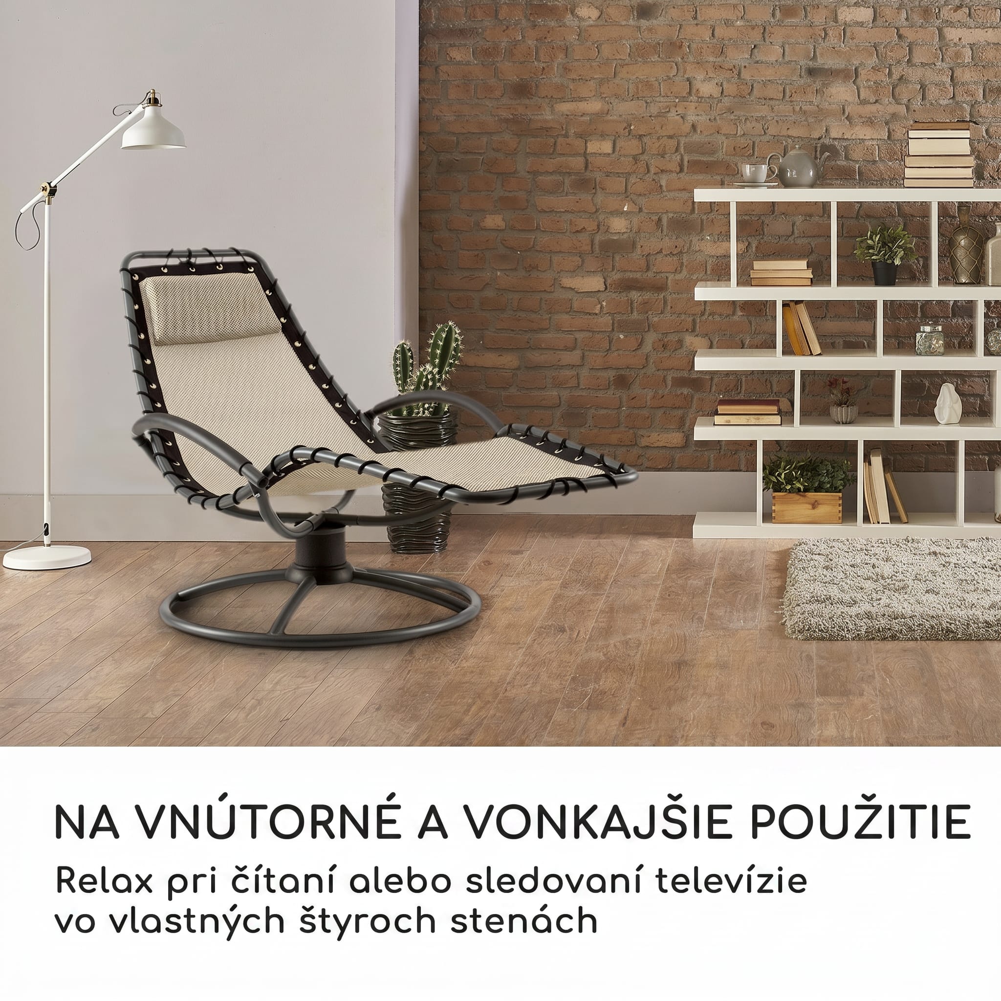 Blumfeldt The Chiller, hojdacie lehátko, 77 x 85 x 173 cm, 360 Comfort, ComfortMesh, béžové – Obrázok 4