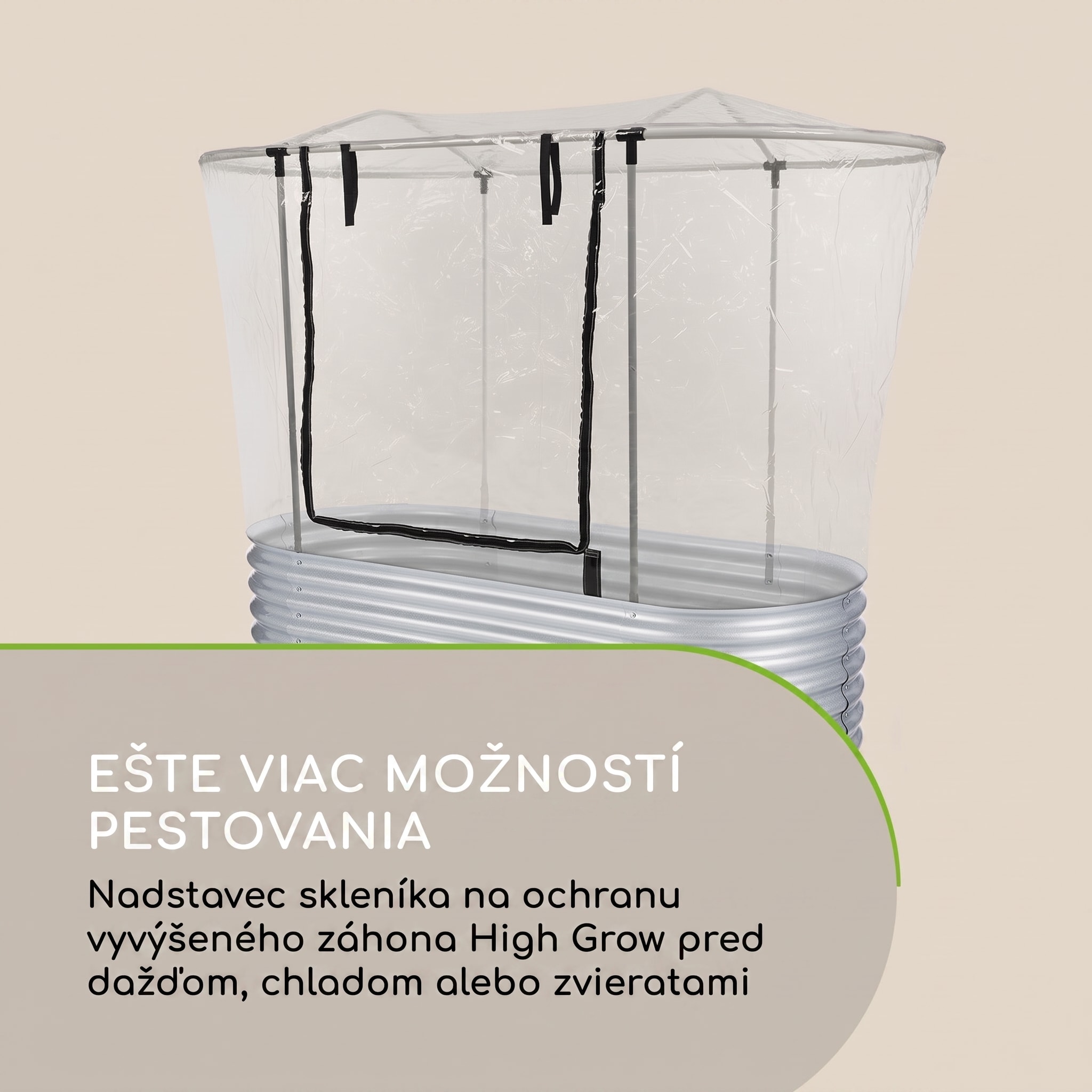 Blumfeldt High Grow Top 160, rozšírenie skleníka, 160 x 80 x 115 cm, oceľové trubky, PVC