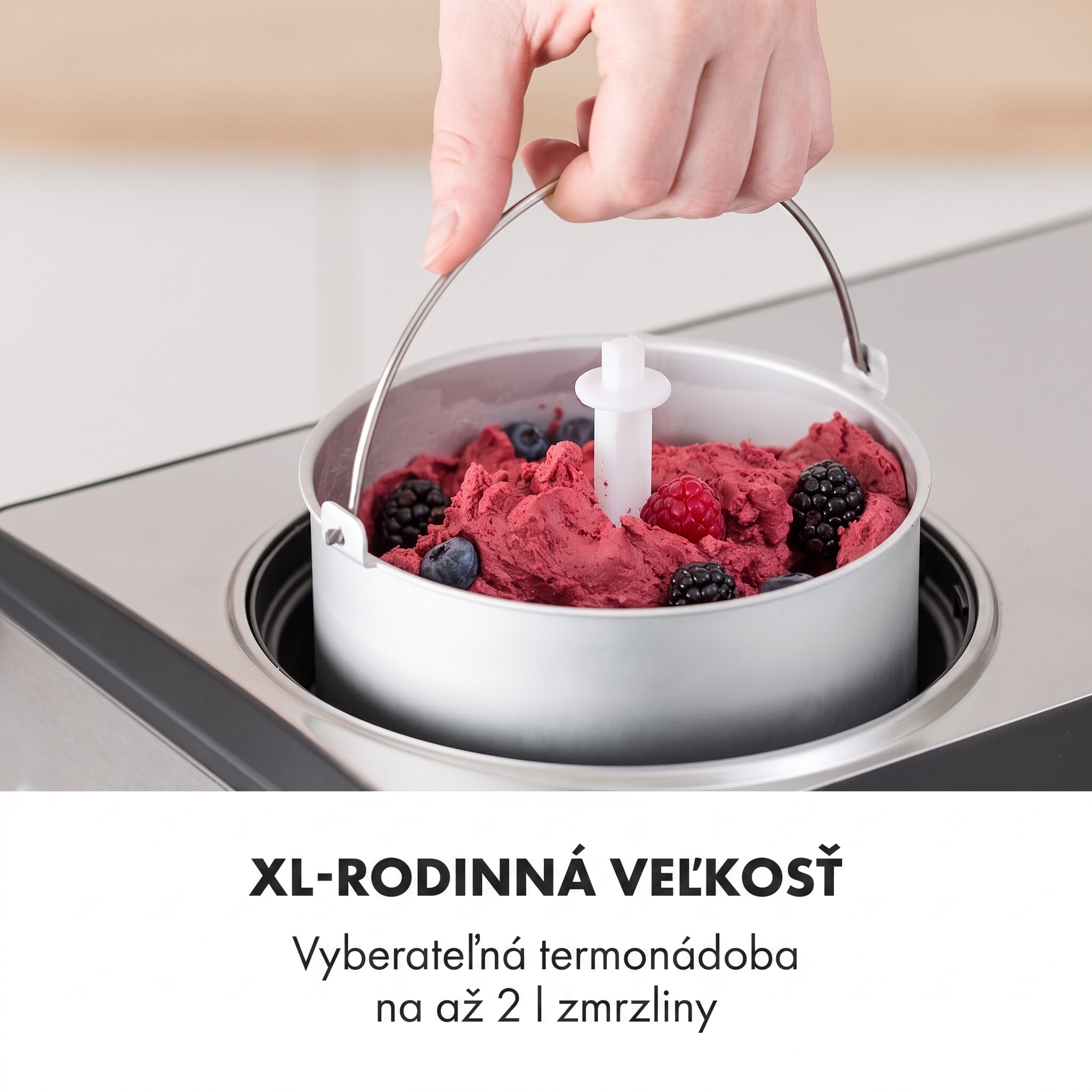 Klarstein Dolce Bacio, zmrzlinovač, kompresor, 2 l, LCD displej, dotykový panel, nehrdzavejúca oceľ – Obrázok 3