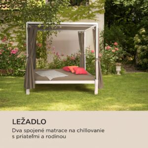 Blumfeldt Senator Lounge, záhradné lehátko, 188 x 208 x 205 cm, strieška proti slnku, taupe