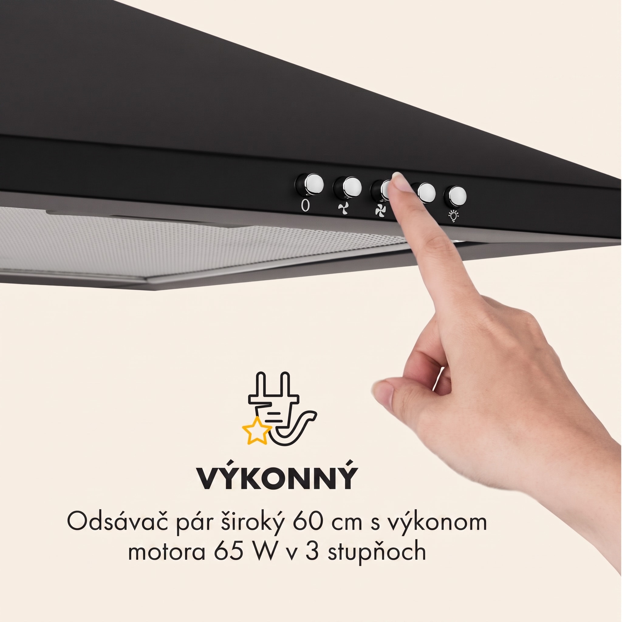 Klarstein Zugspitze 60, digestor, 60 cm, nástenný, 337 m³/h, LED, čierny – Obrázok 5