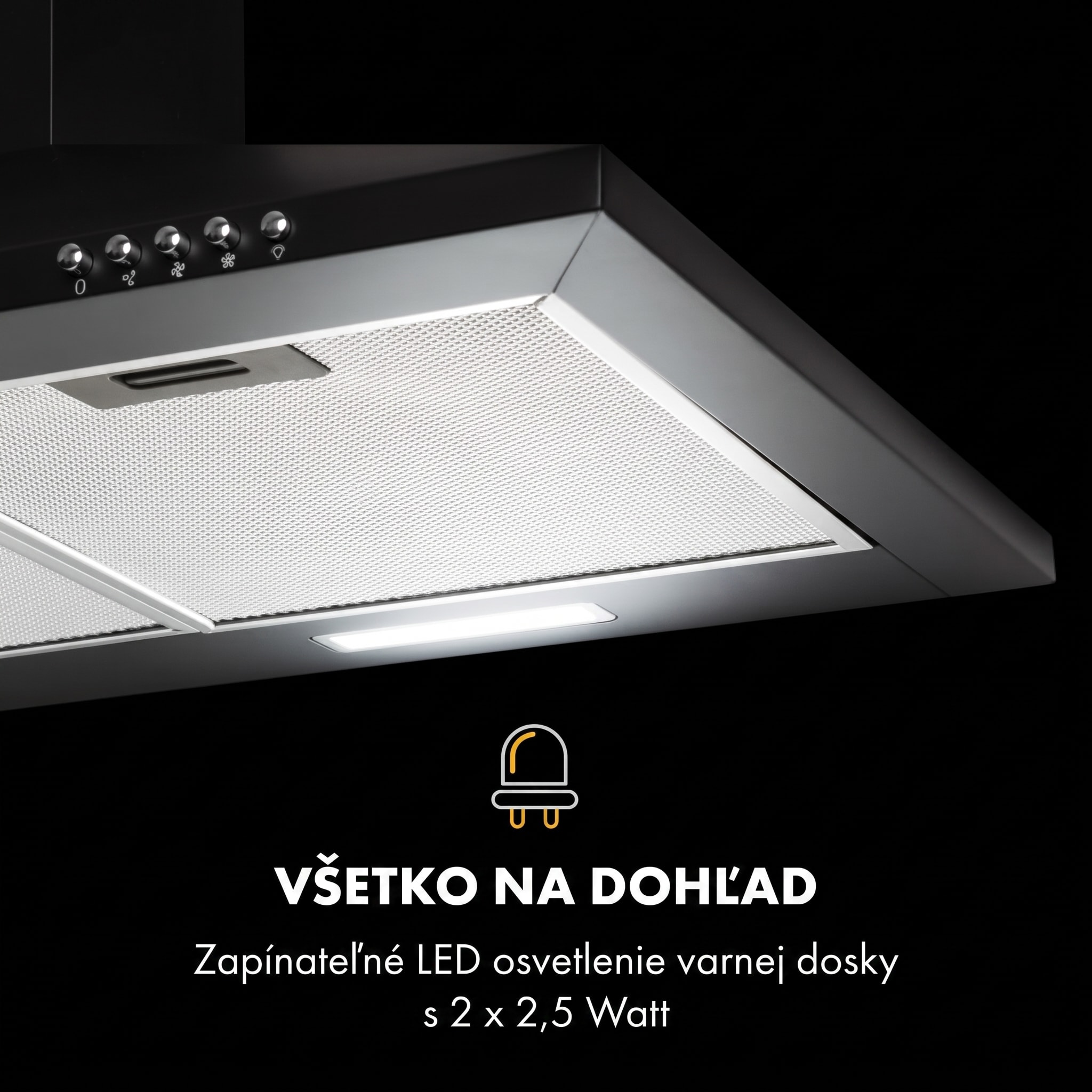 Klarstein Zugspitze 90, digestor, 90 cm, nástenný, 329 m³/h, LED, čierny – Obrázok 4