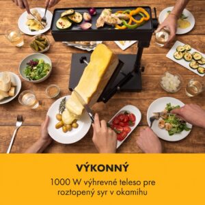 Klarstein Appenzell Peak, raclette gril, 1000 W, termostatový prepínač, čierny