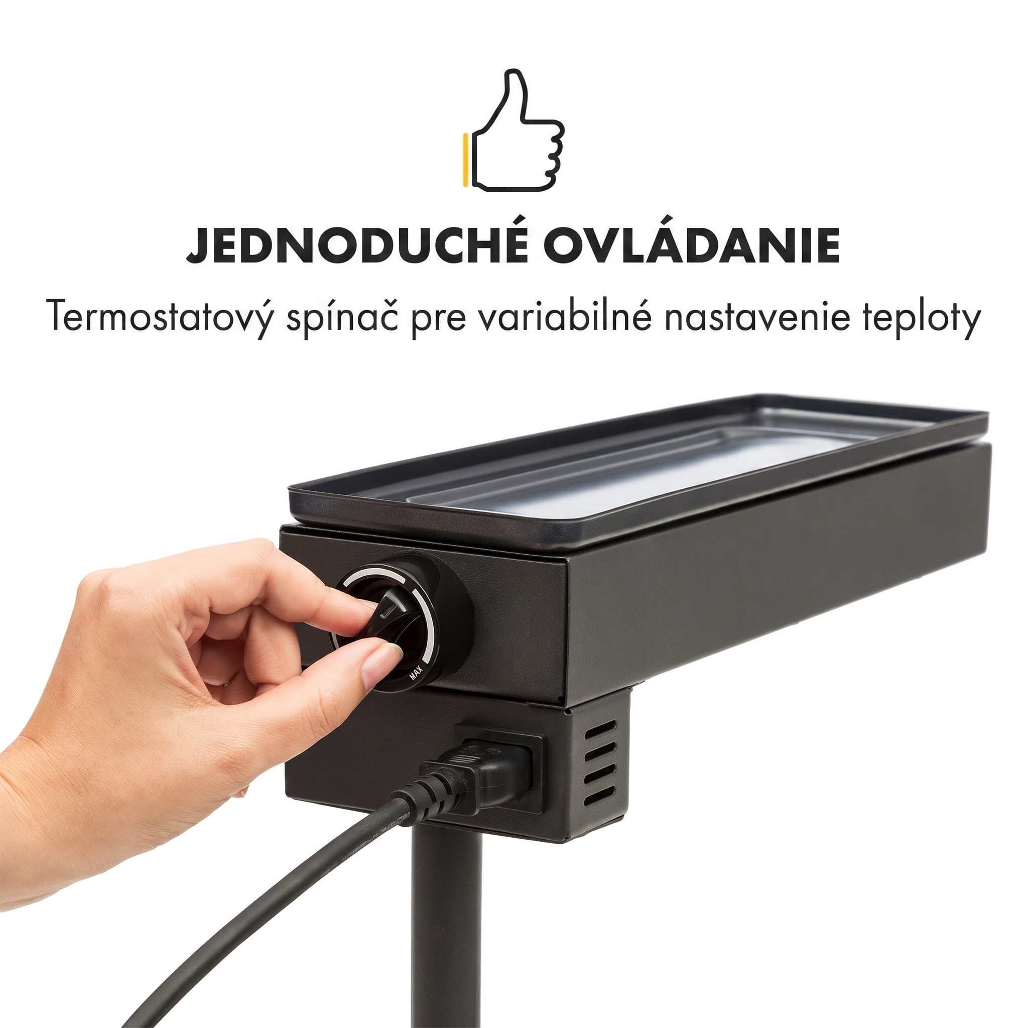 Klarstein Appenzell Peak, raclette gril, 1000 W, termostatový prepínač, čierny – Obrázok 2