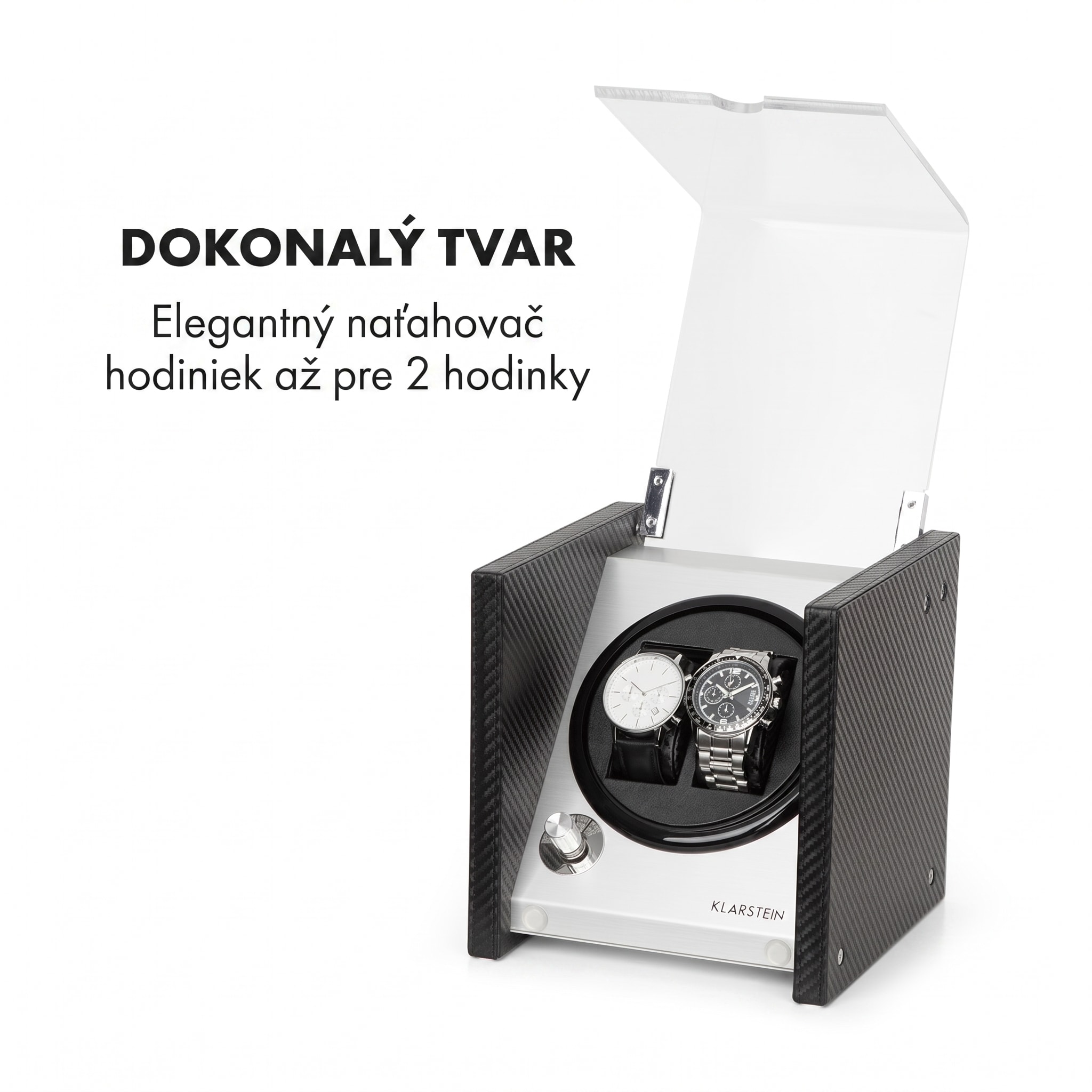 Klarstein Tokyo 2, naťahovač na hodinky, 2 hodiniek, 3 rýchlosti, 4 režimy, čierny – Obrázok 2