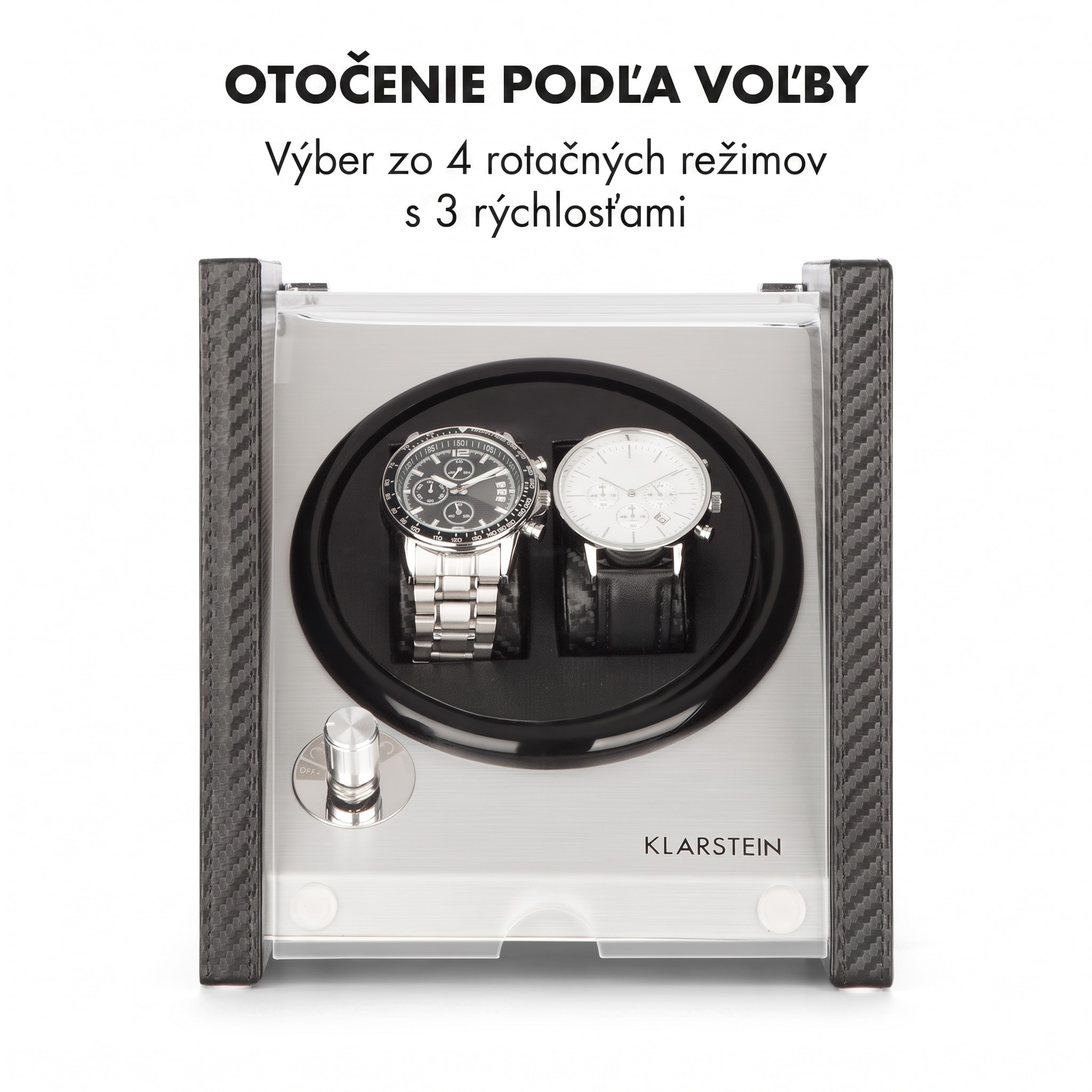 Klarstein Tokyo 2, naťahovač na hodinky, 2 hodiniek, 3 rýchlosti, 4 režimy, čierny – Obrázok 3