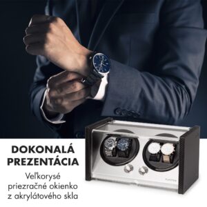 Klarstein Tokyo 4, naťahovač na hodinky, 4 hodiniek, 3 rýchlosti, 4 režimy, čierny