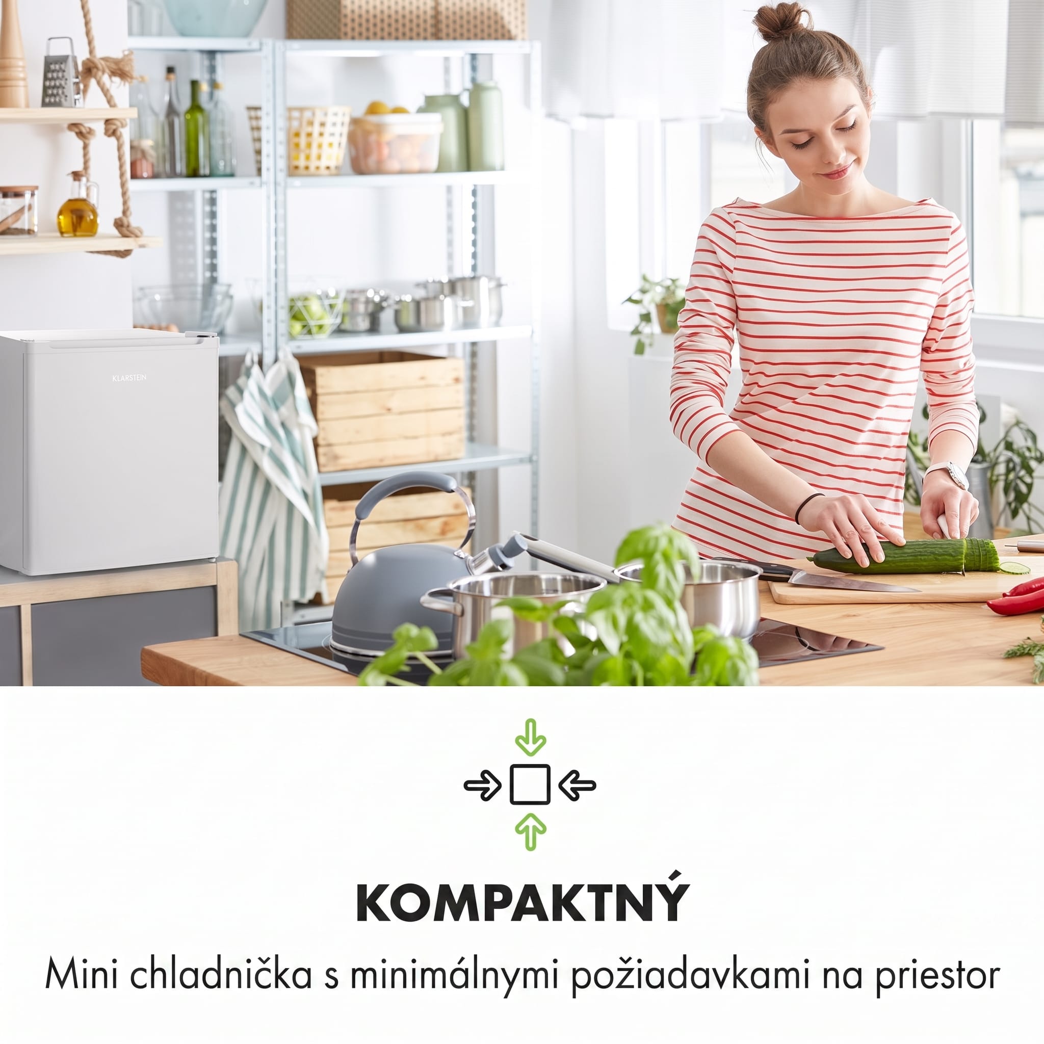 Klarstein Snoopy Eco, mini chladnička, mraziaci priečinok, 41 l, energet. trieda F, 39 dB, čierna